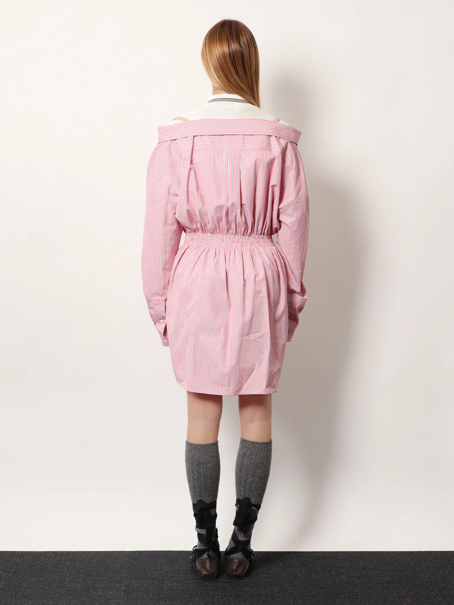 Striped cotton shirt dress