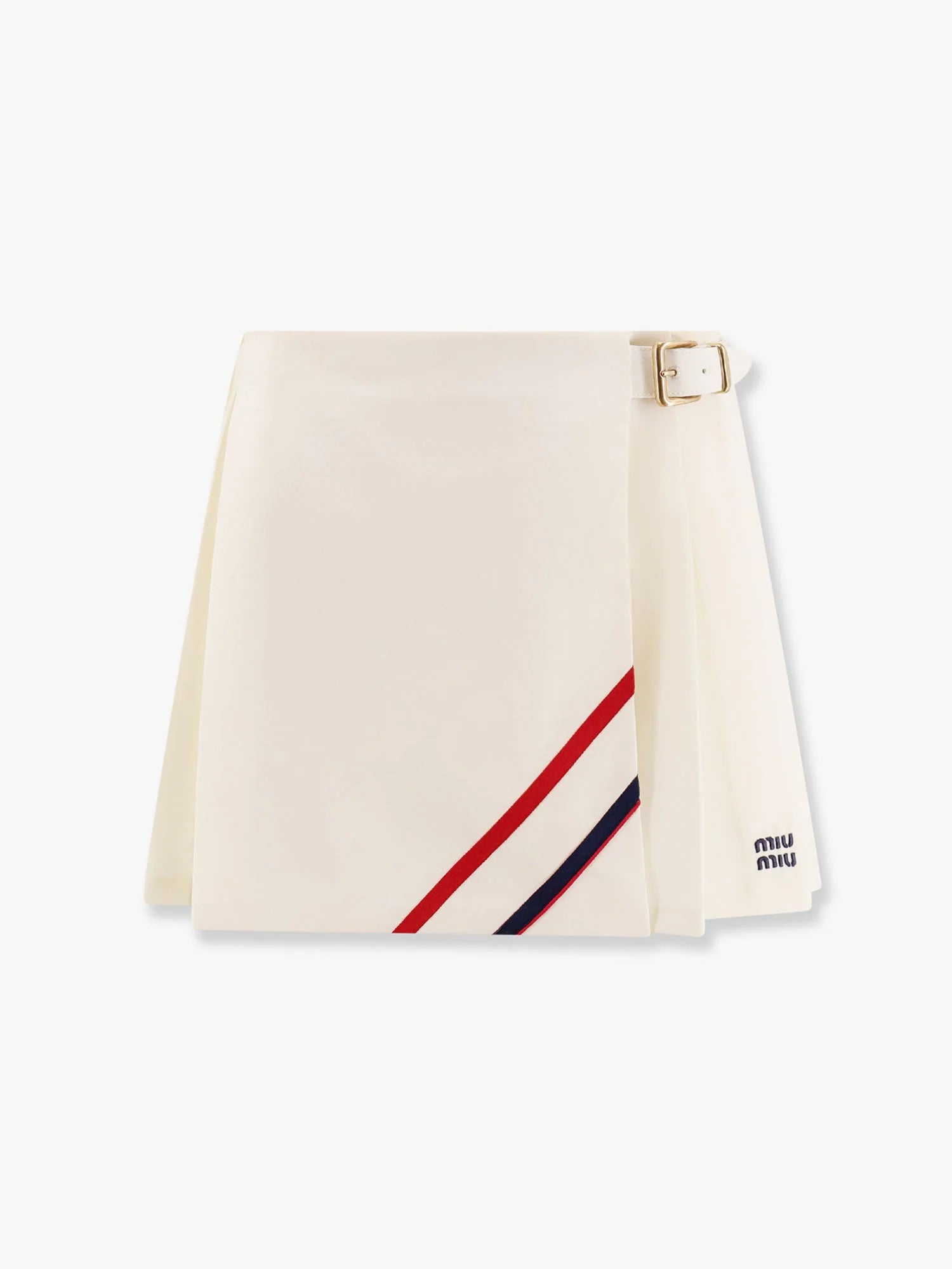 Plissé wool and mohair skirt