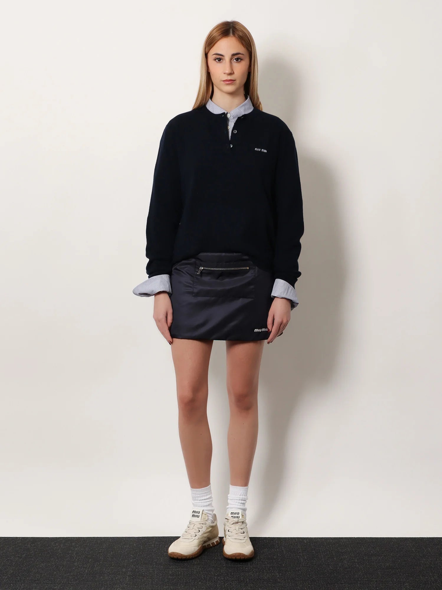 Pin check cotton shirt