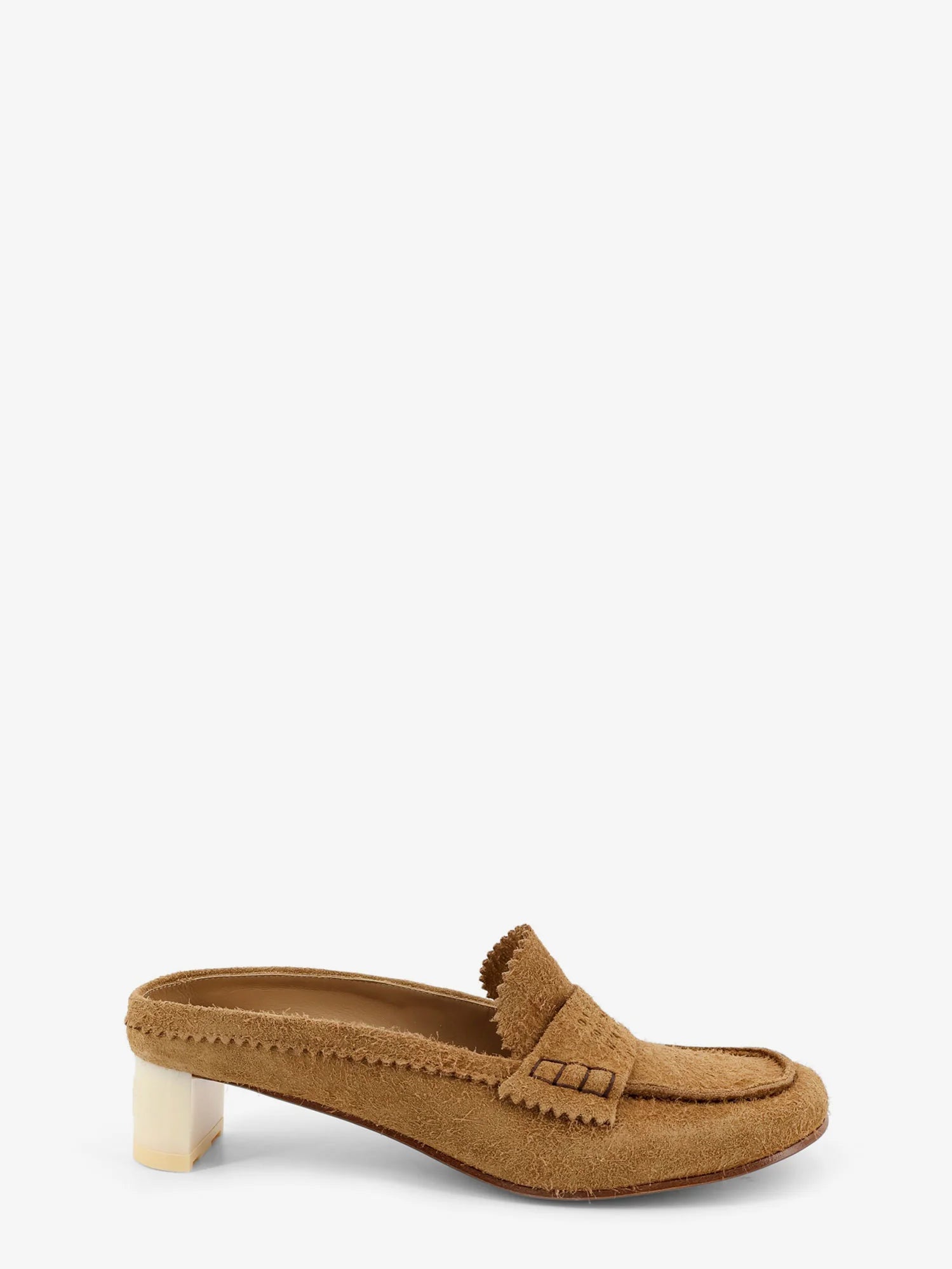 Suede sandals with iconic engraved logo