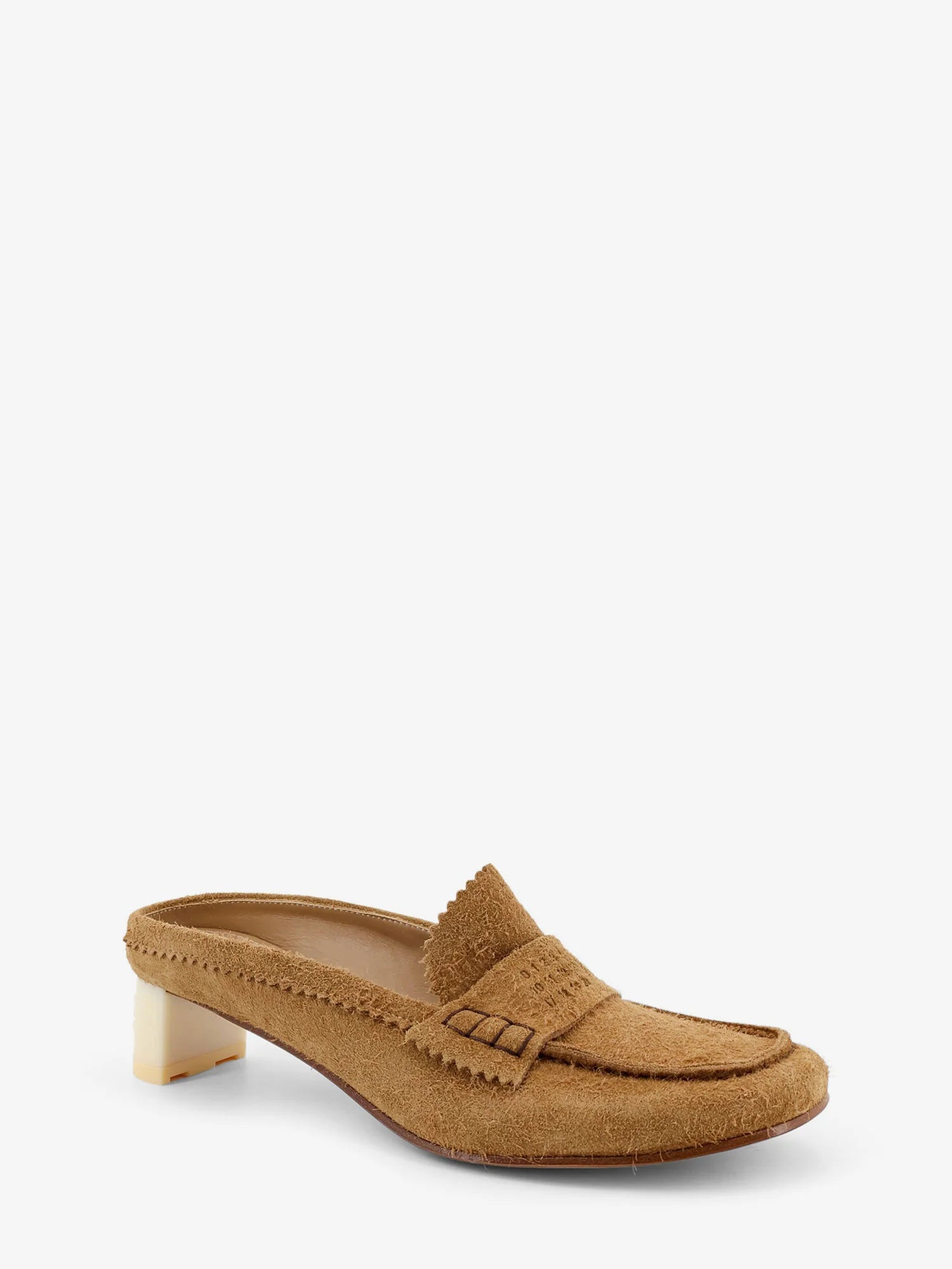 Suede sandals with iconic engraved logo