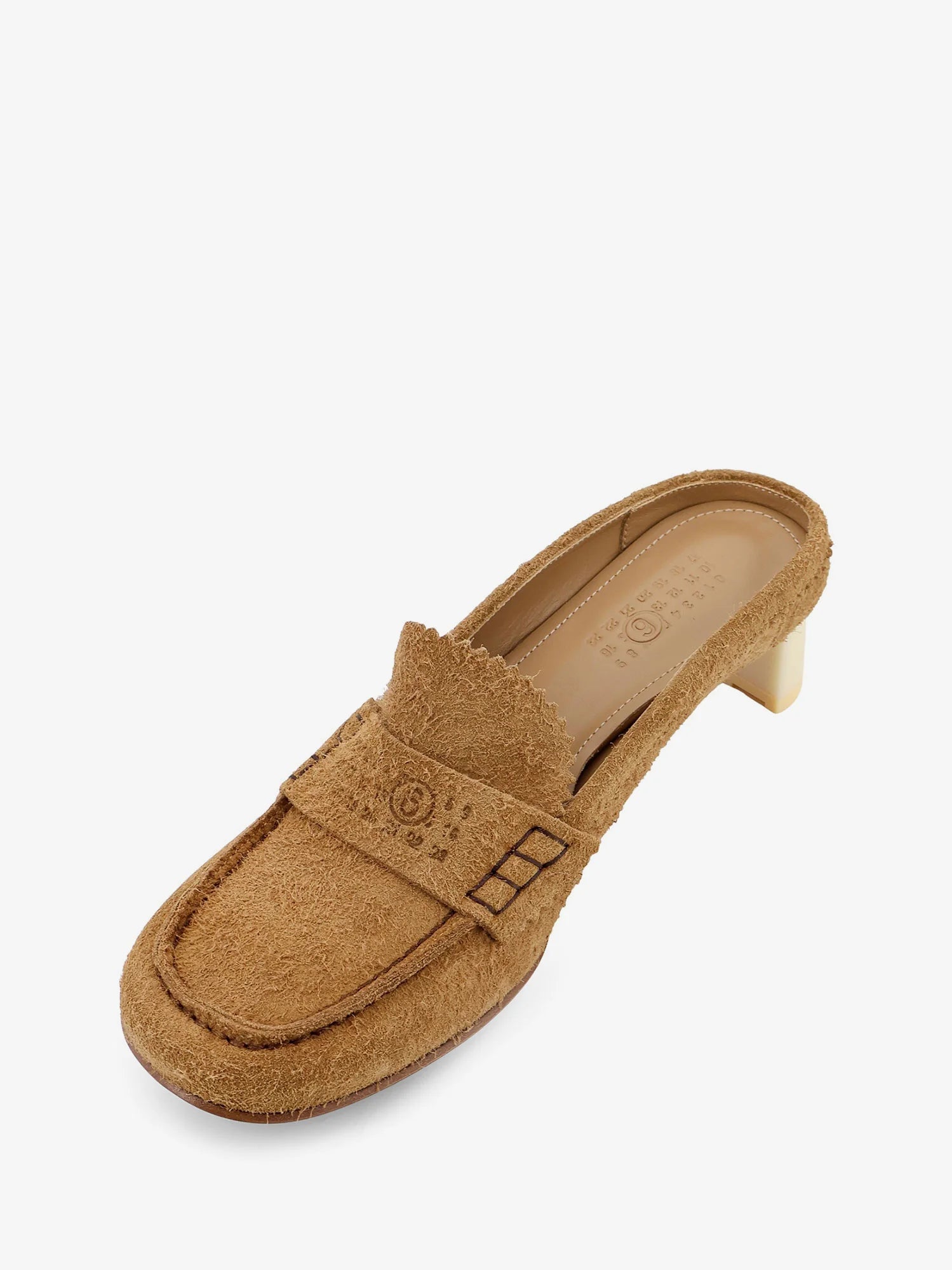 Suede sandals with iconic engraved logo