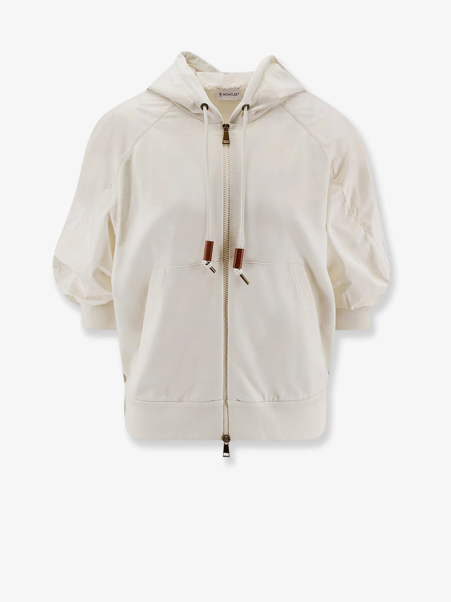 Cotton sweatshirt with nylon sleeves
