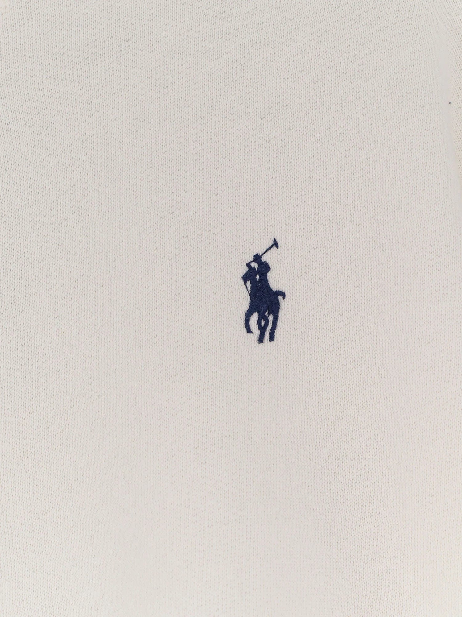 Cotton blend sweater with embroidered logo on the front