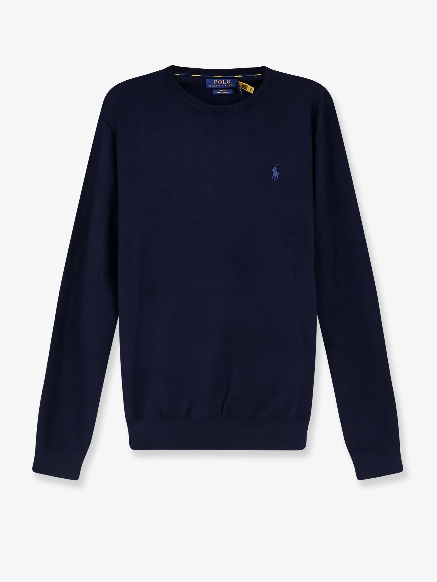 Cotton sweater with embroidered logo on the front