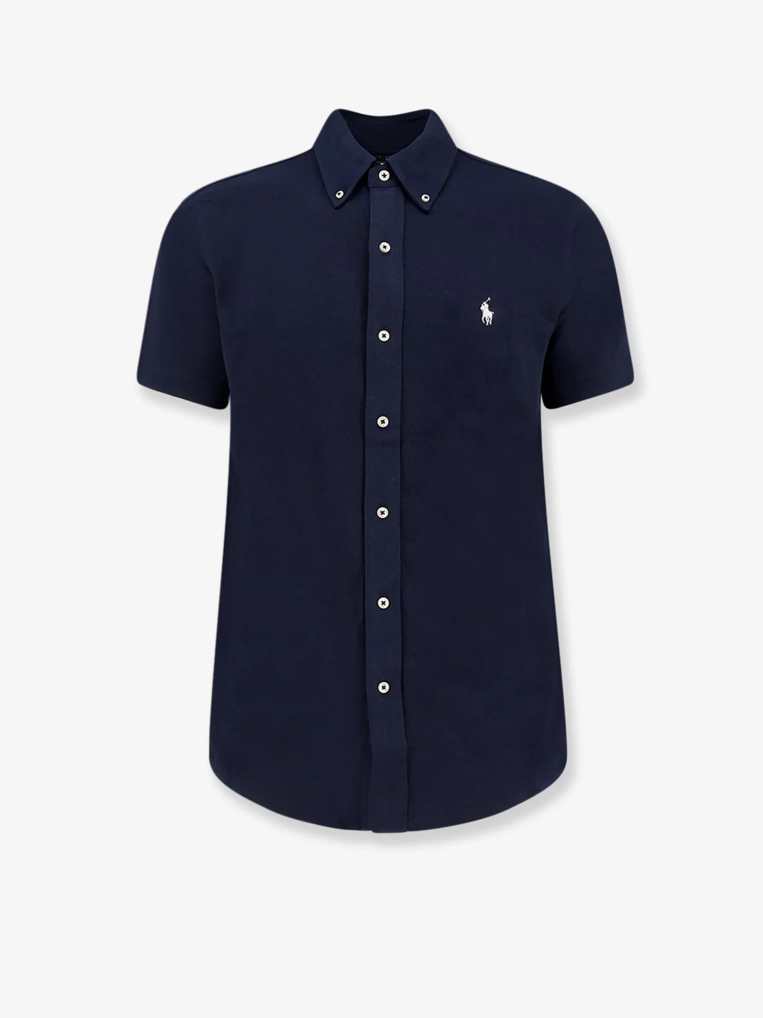 Cotton shirt with front embroidered logo