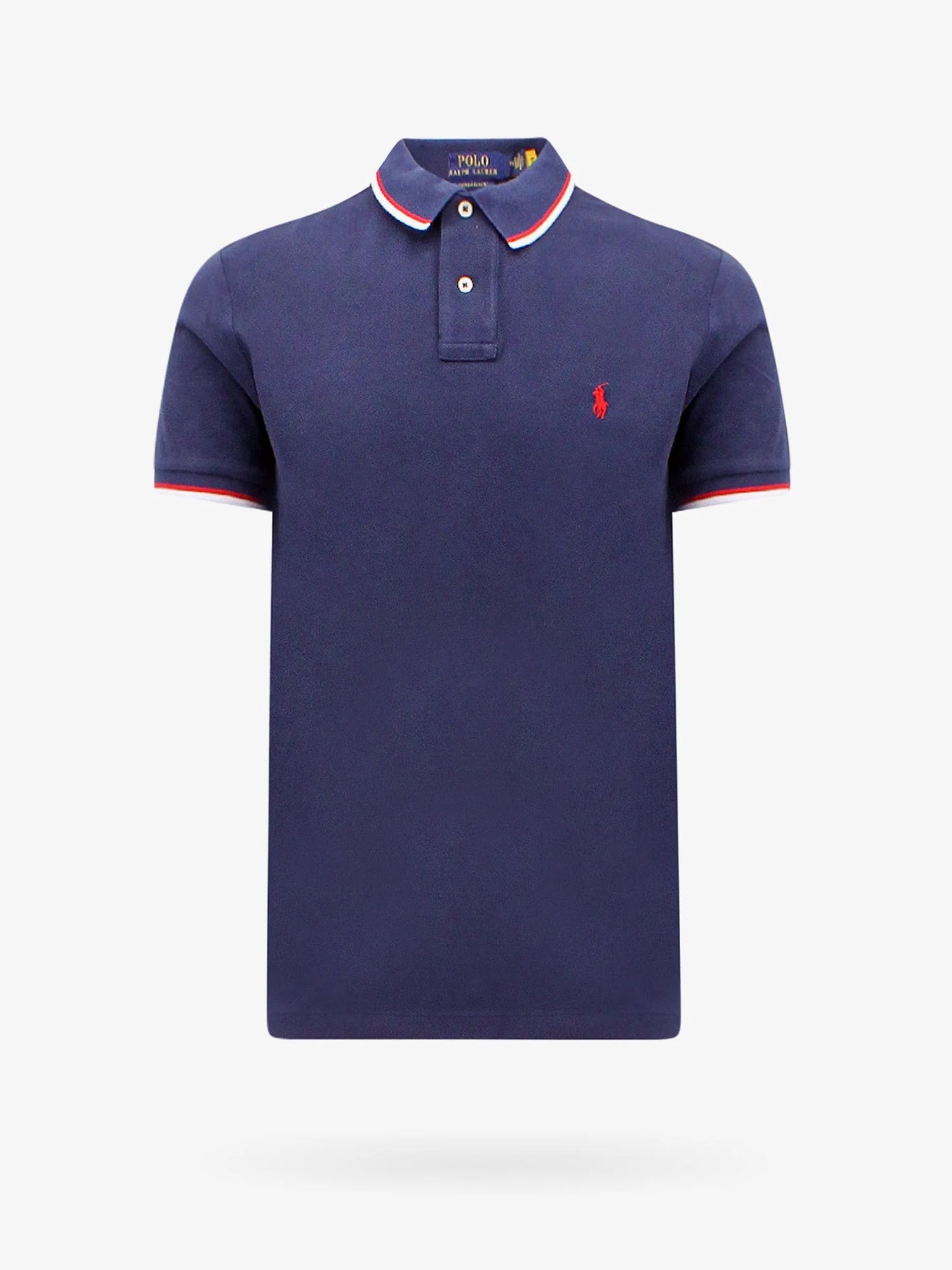 Cotton polo shirt with contrasting profiles