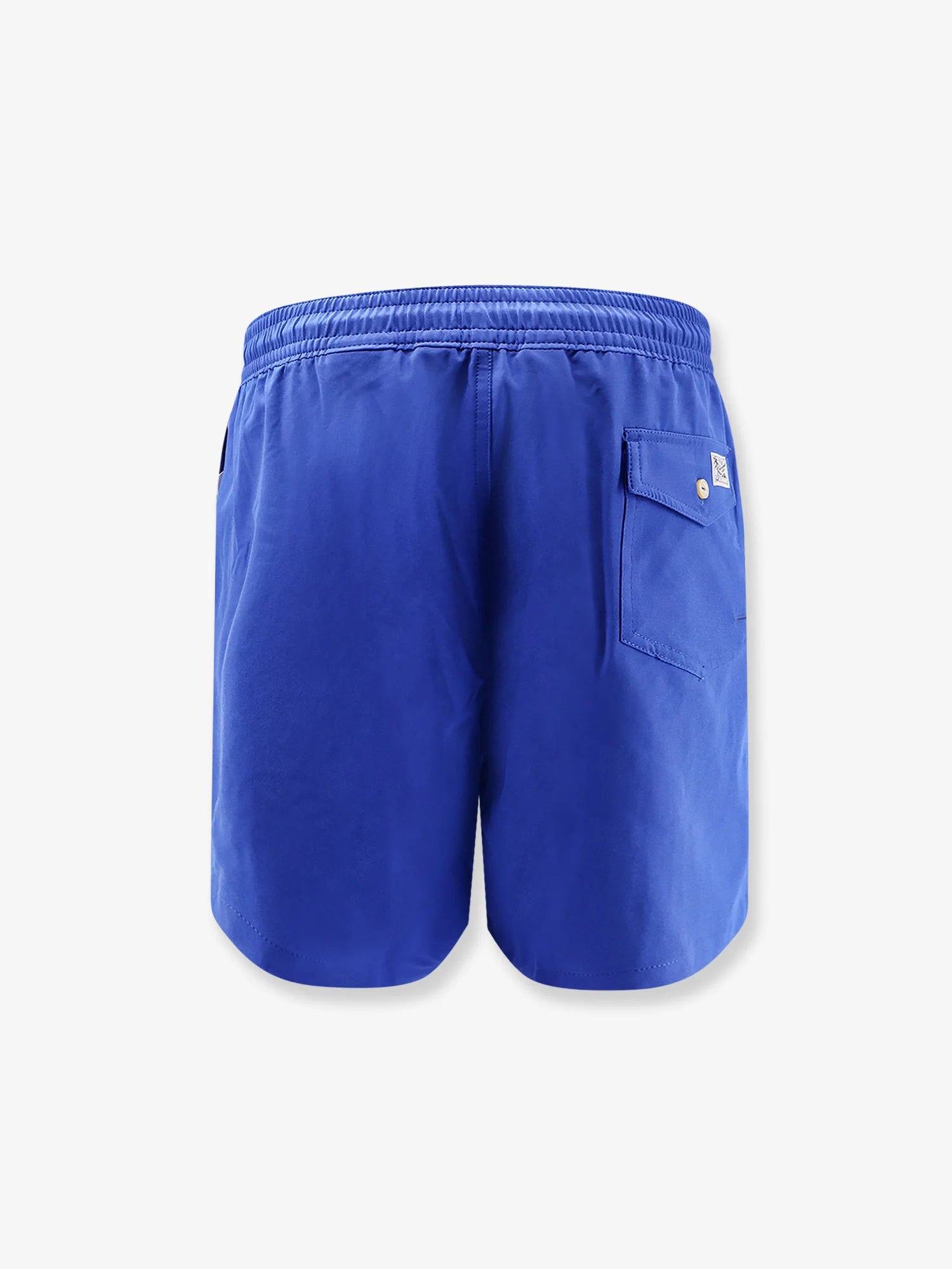 Recycled nylon swim trunks with embroidered logo on the front