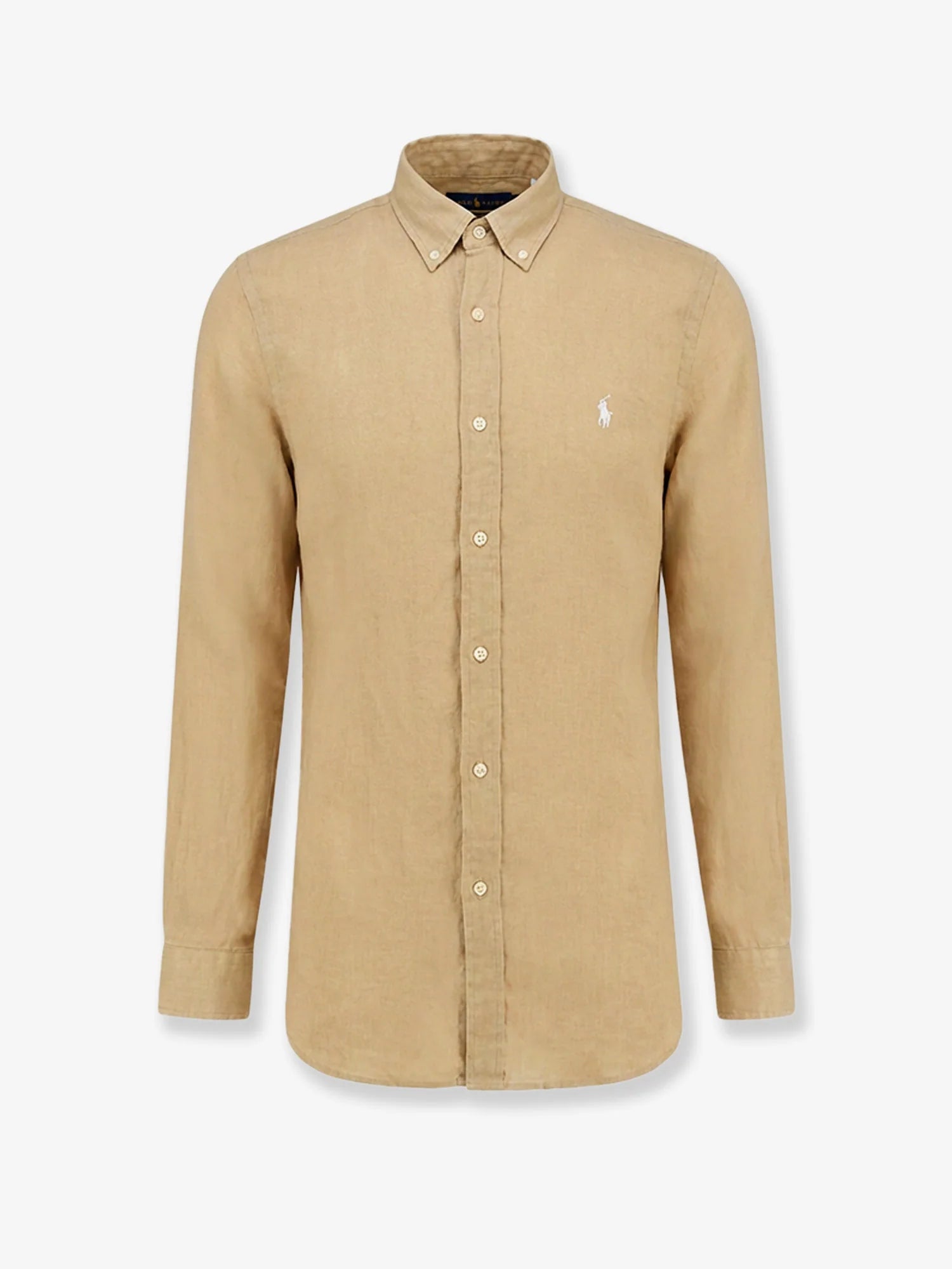 Linen shirt with logo embroidery