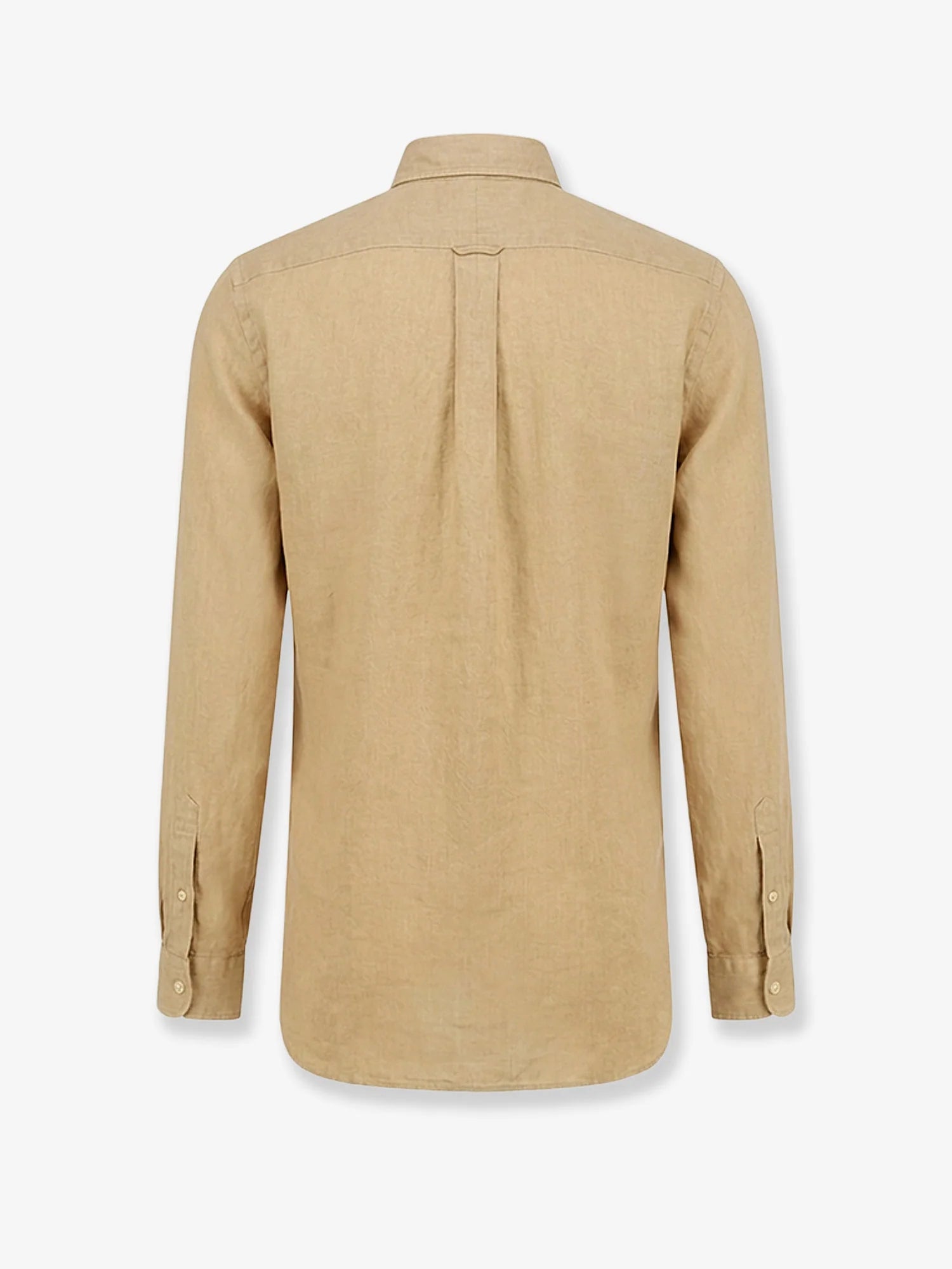 Linen shirt with logo embroidery