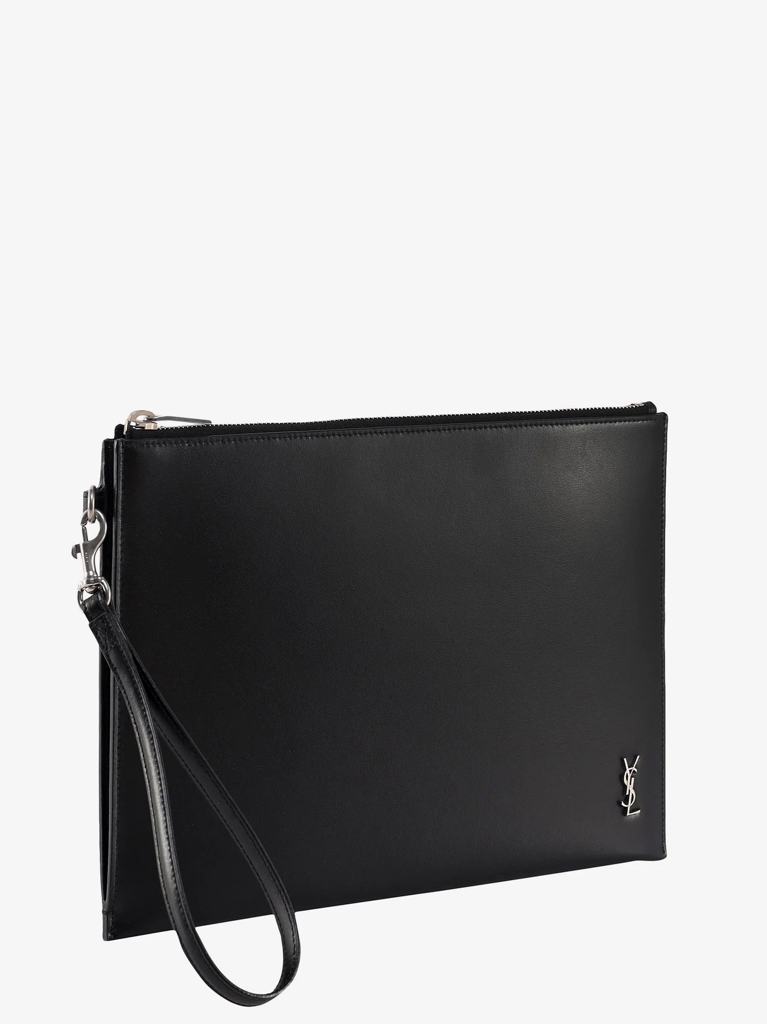 Leather clutch with Monogram detail