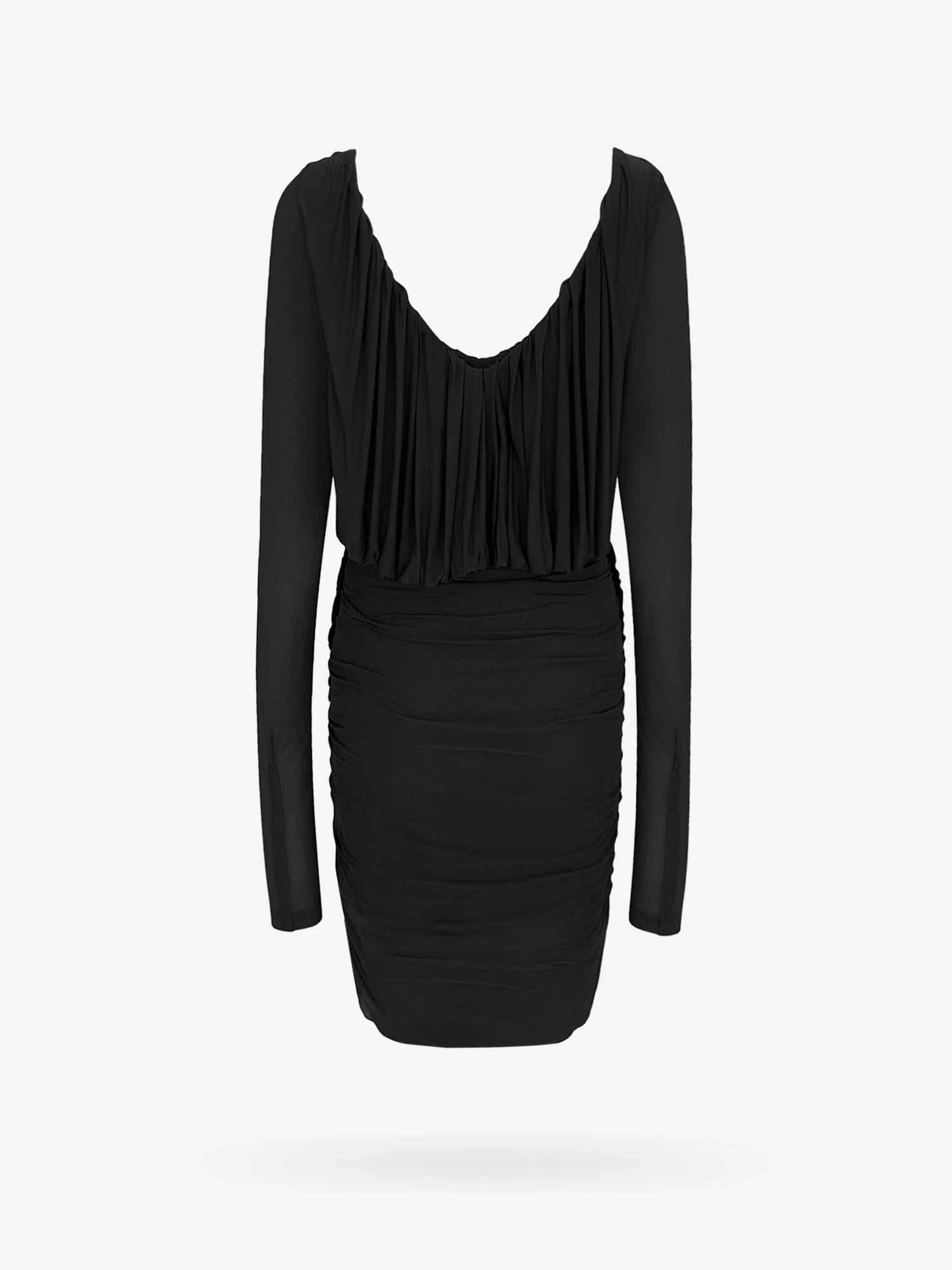 Cupro dress with drapery