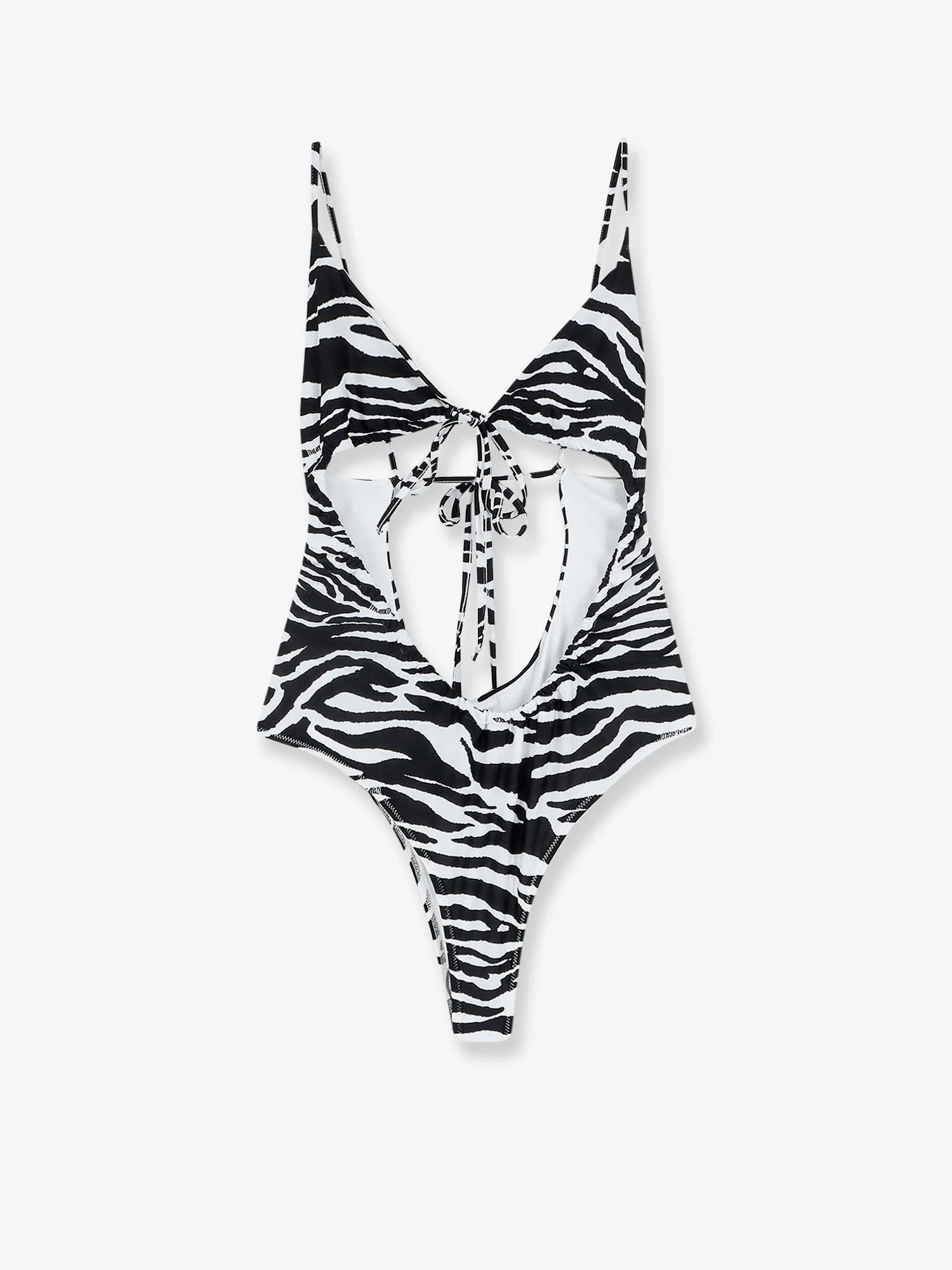 One-piece swimsuit with zebra print