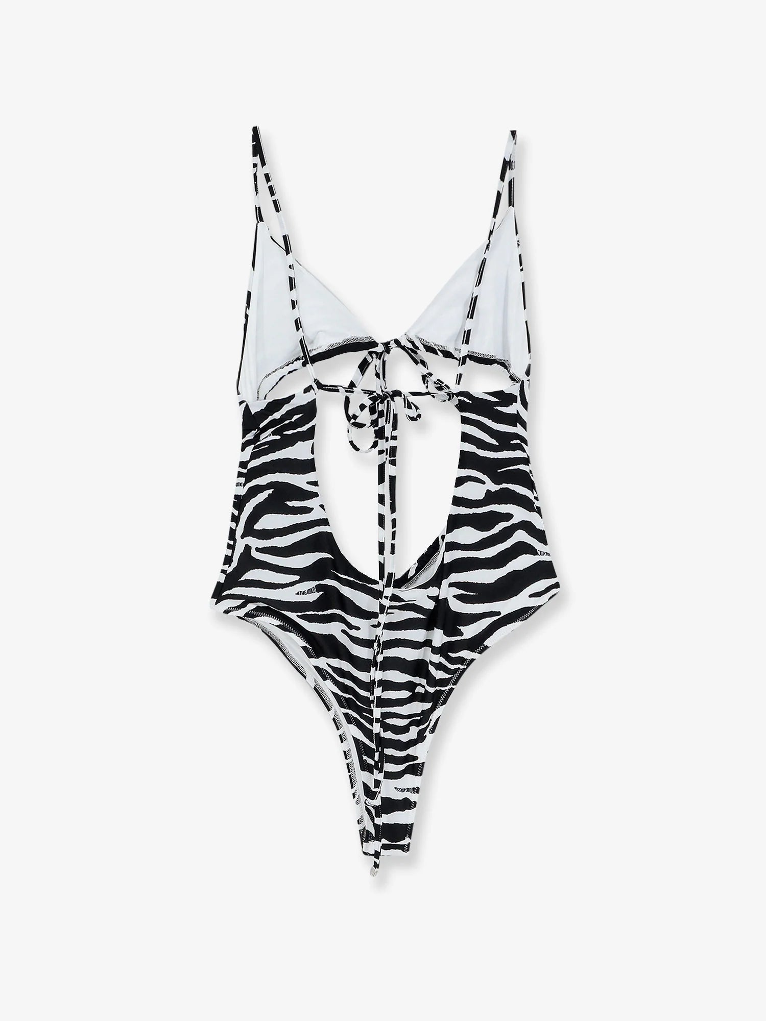One-piece swimsuit with zebra print