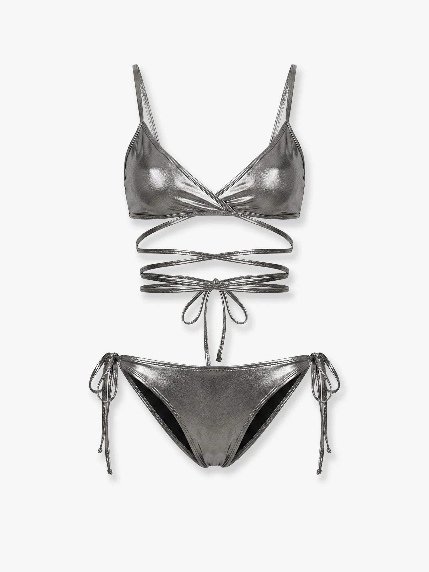 The Attico Il Primo Bagno lycra bikini with a metallic effect