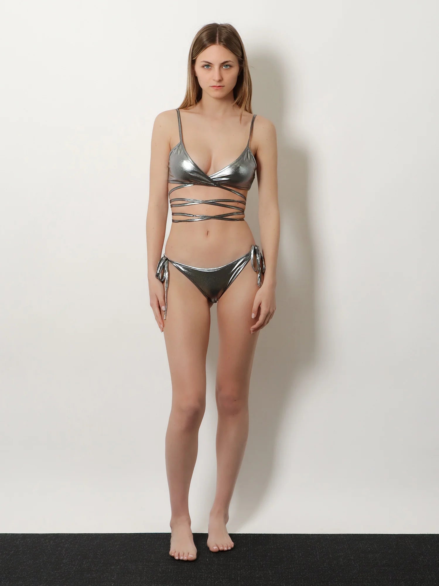 The Attico Il Primo Bagno lycra bikini with a metallic effect