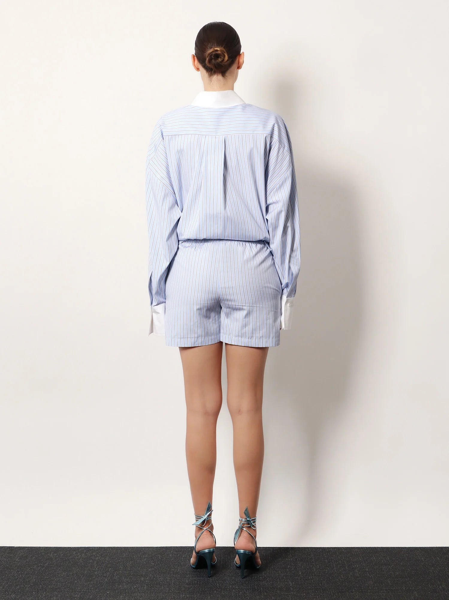 Striped cotton shorts