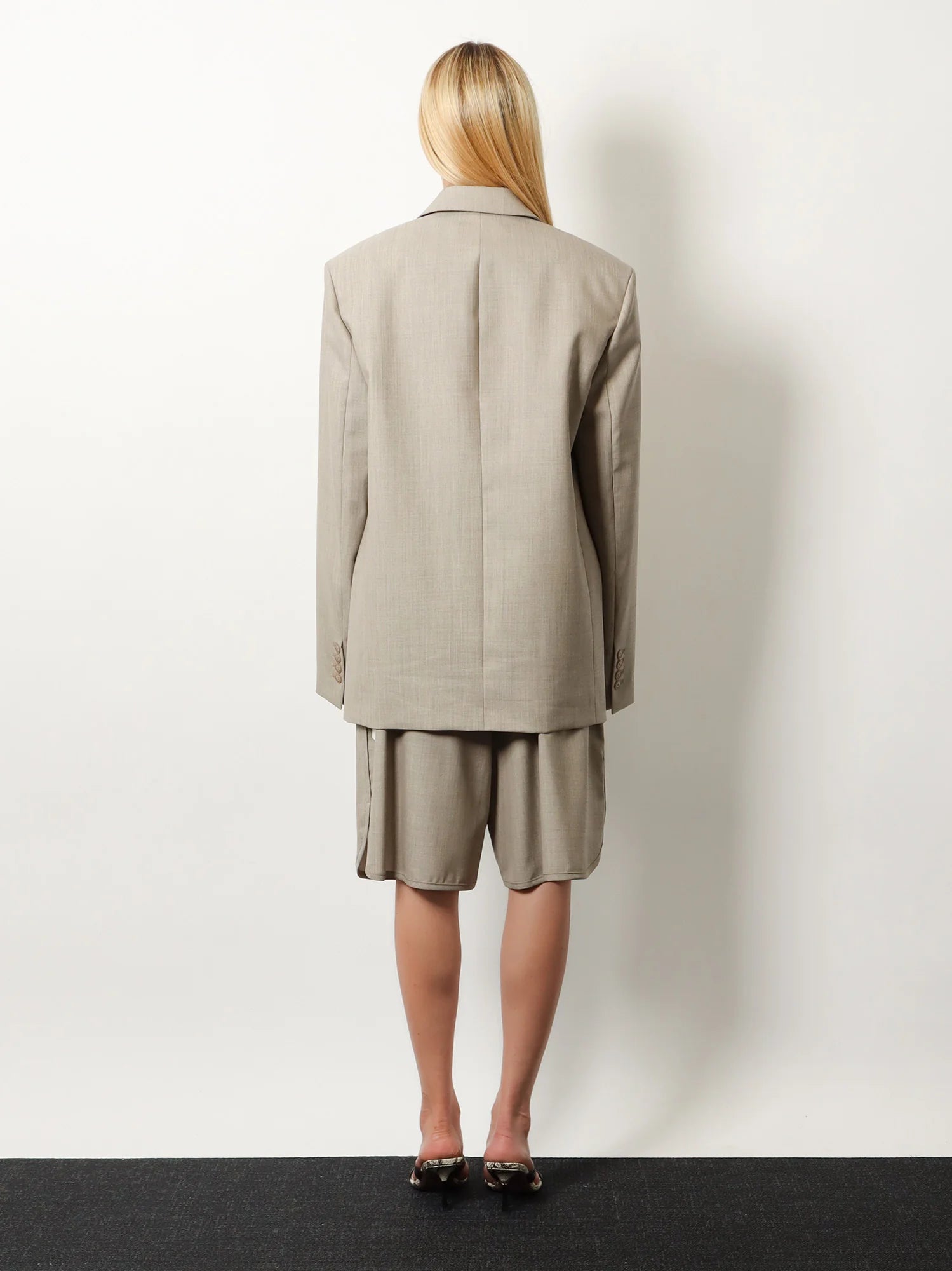 Newark double-breasted mélange virgin wool blazer