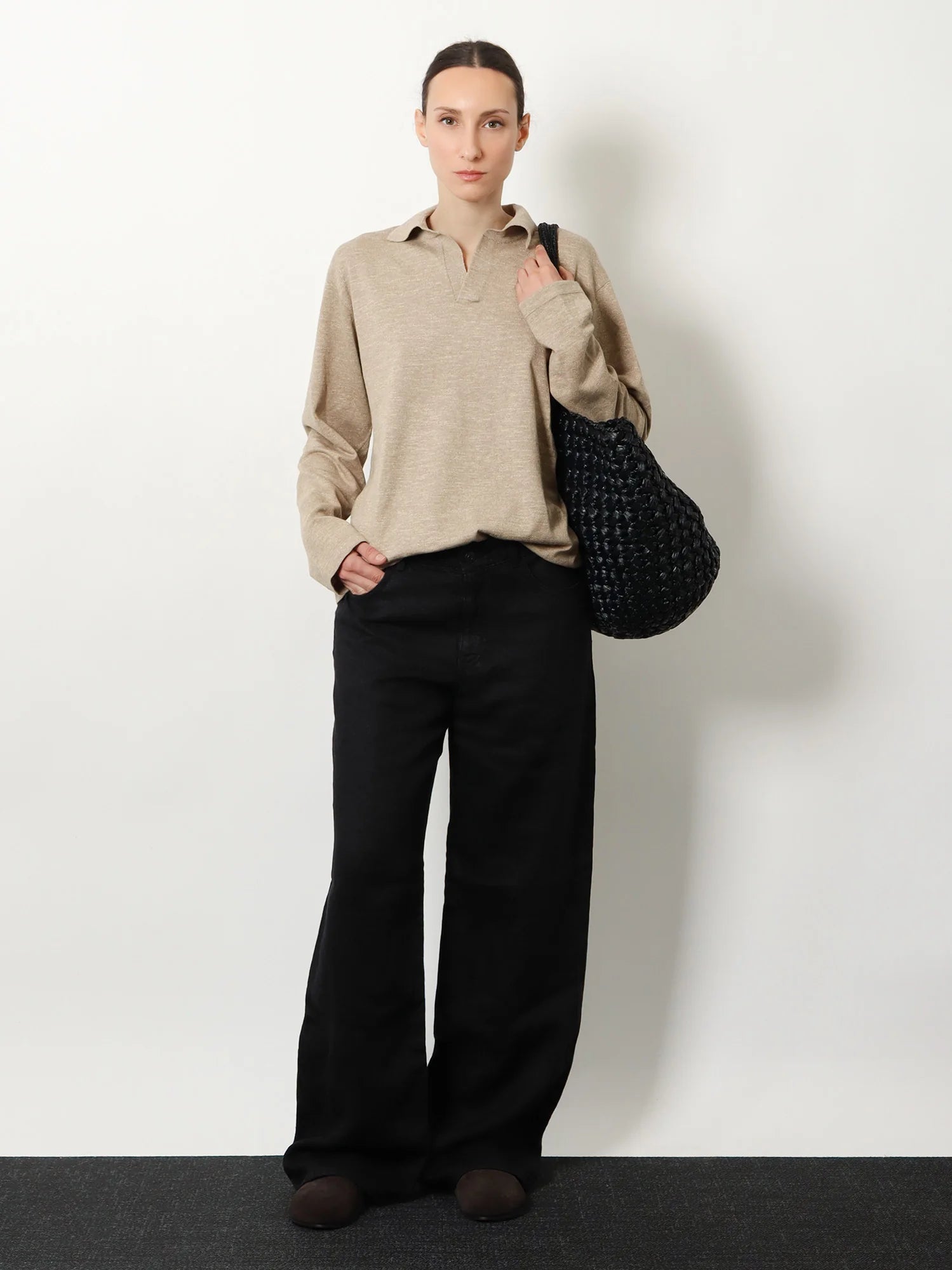 Niosa polo shirt in cotton and linen