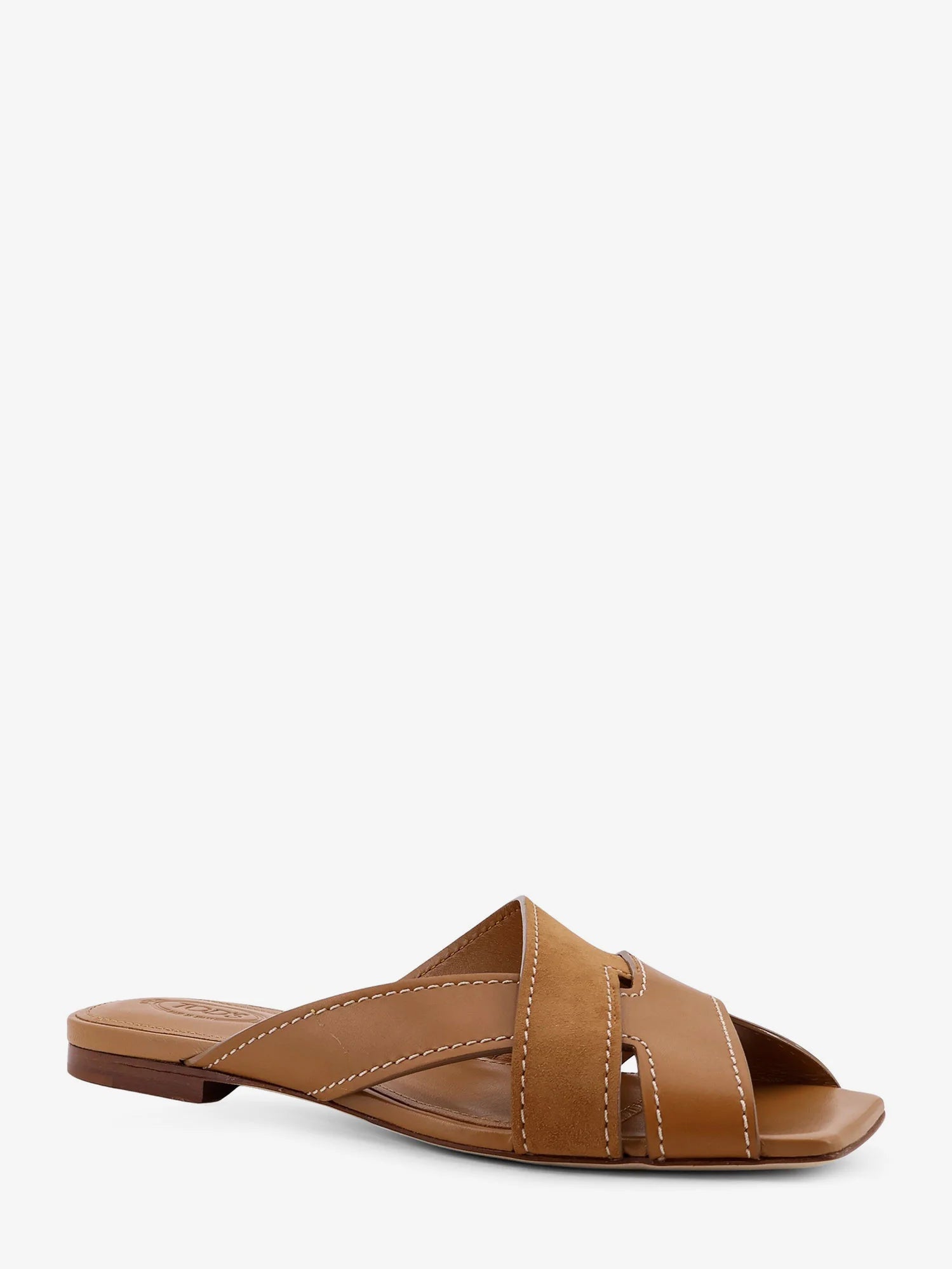 Leather sandals with suede detail