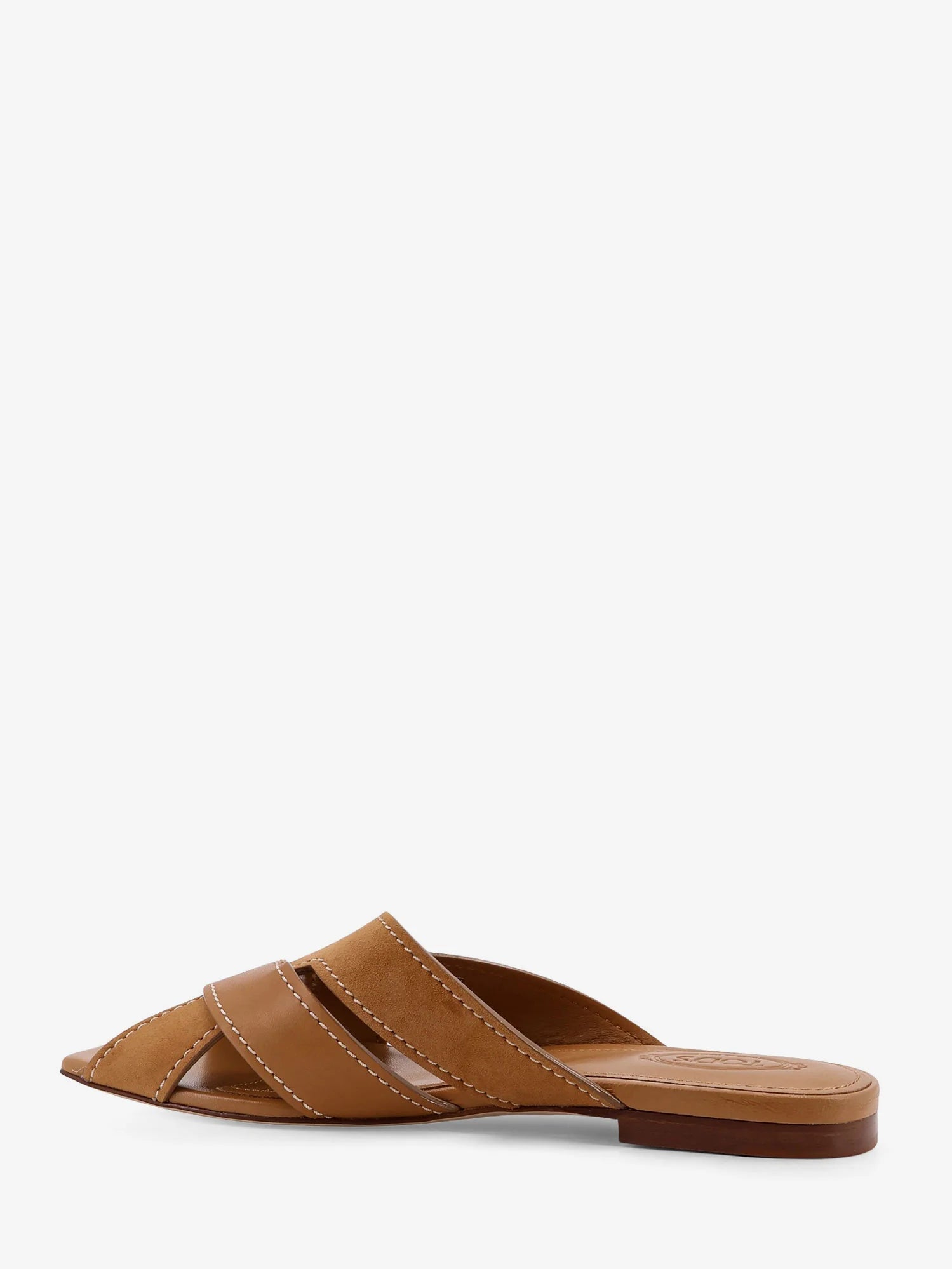 Leather sandals with suede detail