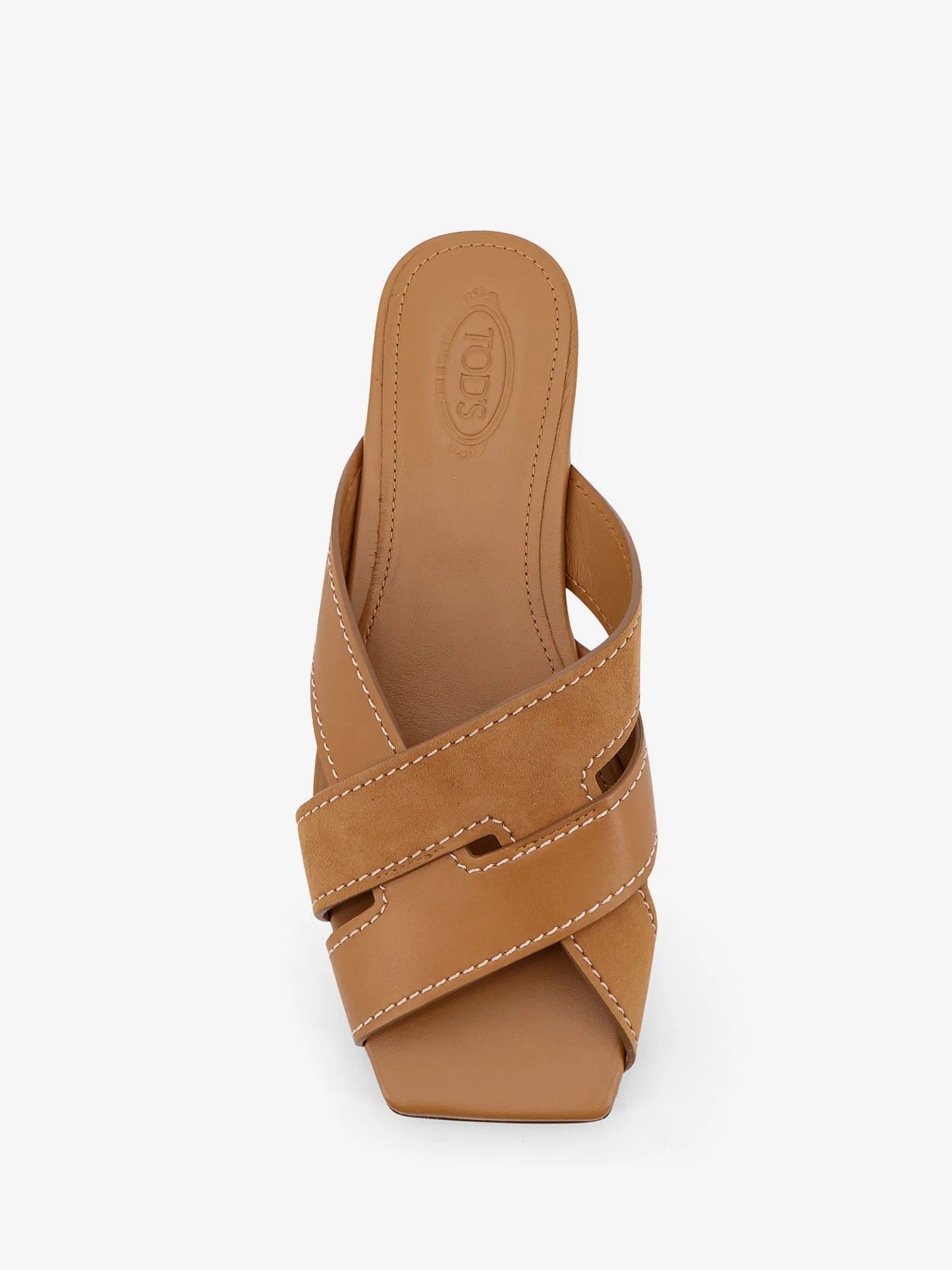 Leather sandals with suede detail