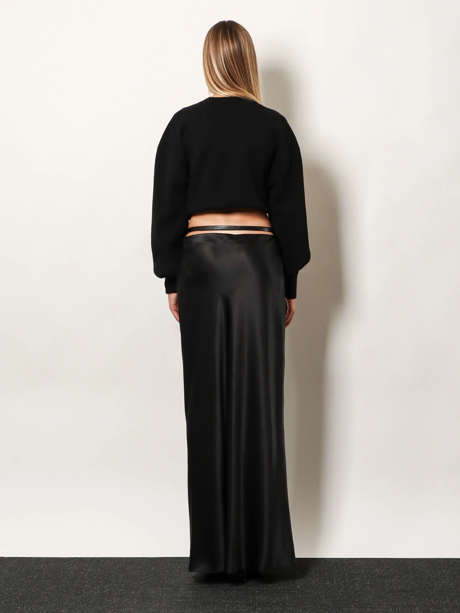 Silk midi skirt
