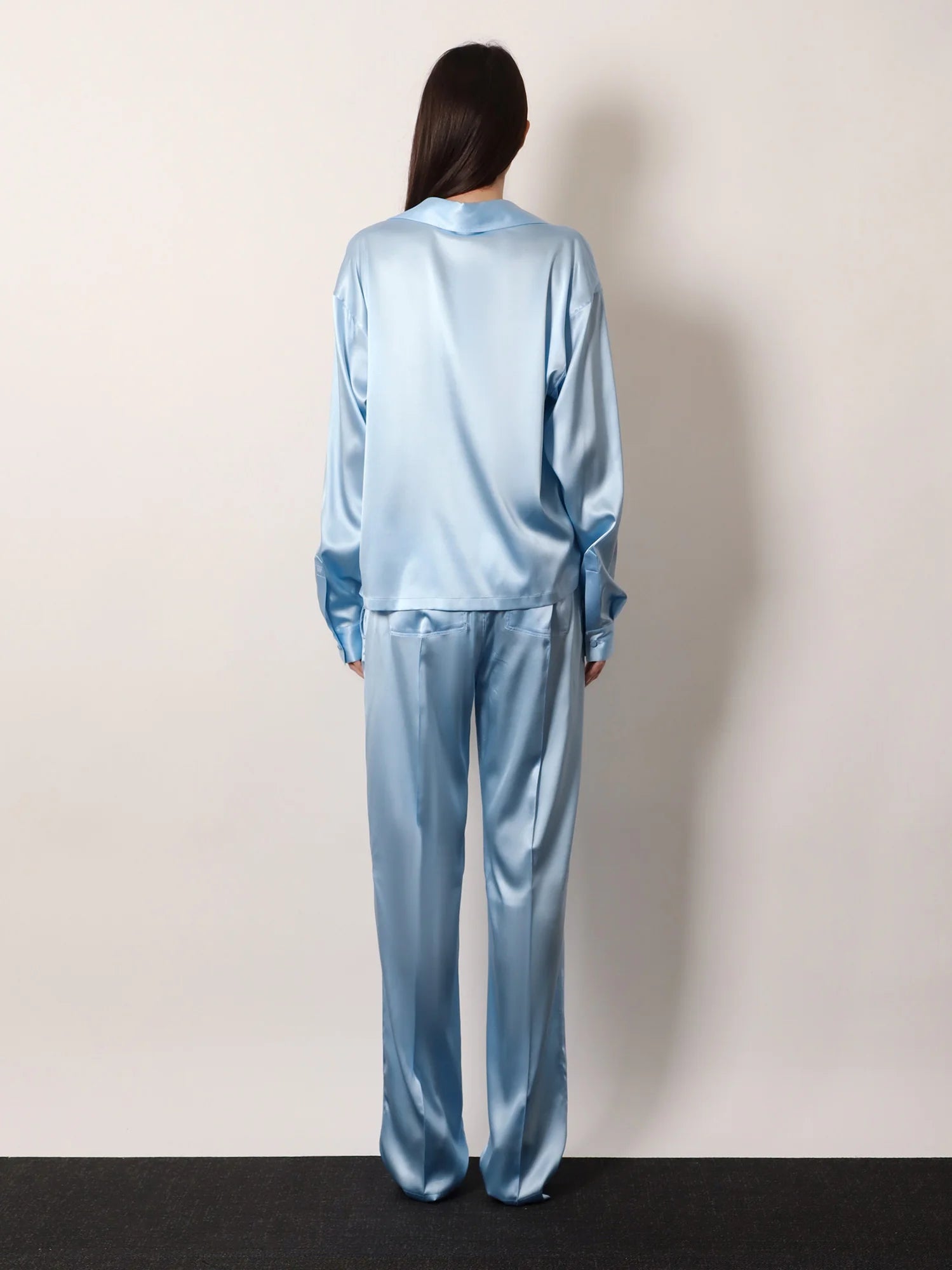Stretch satin shirt