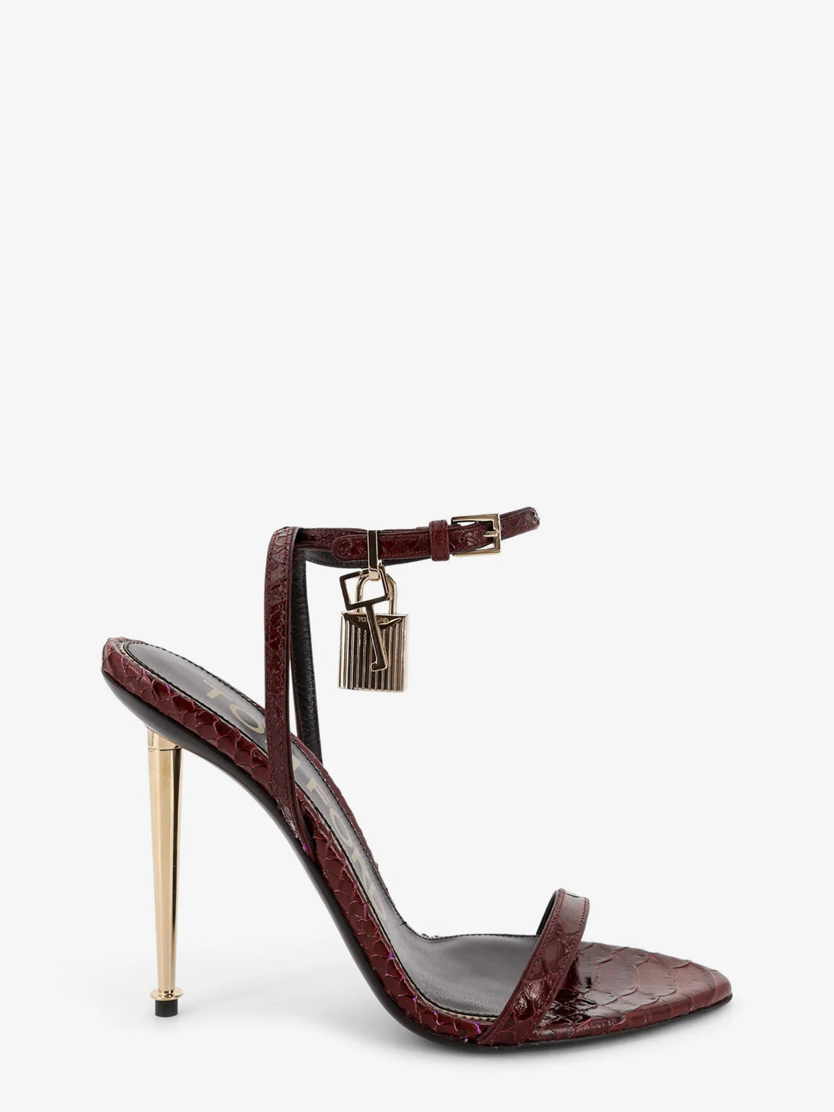 Leather sandals with metal Padlock detail