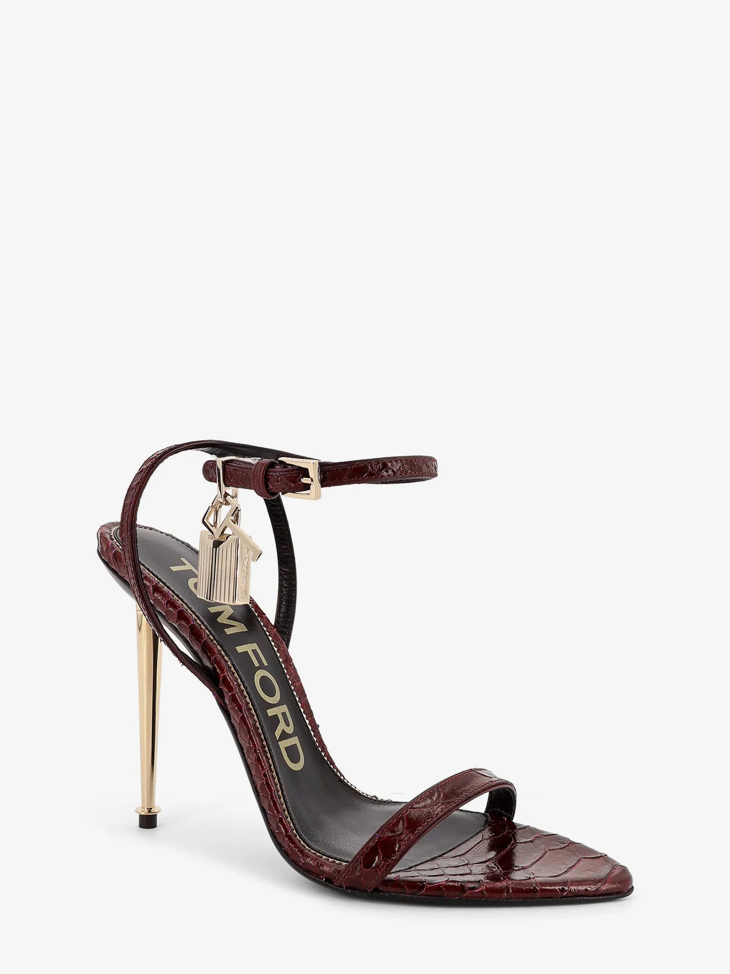 Leather sandals with metal Padlock detail