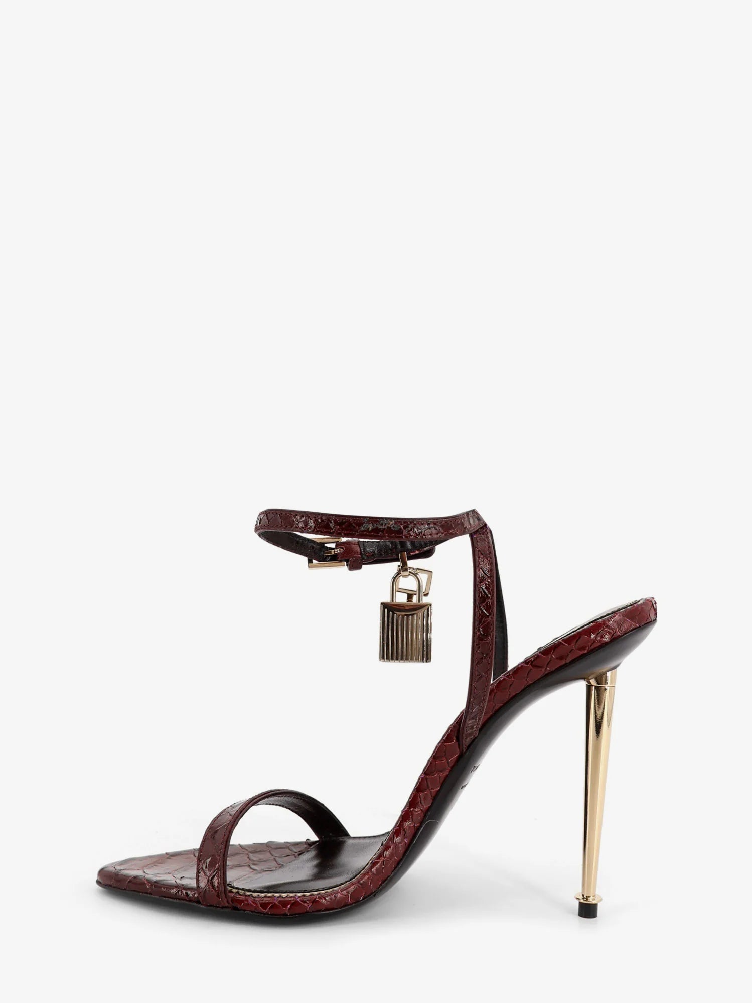 Leather sandals with metal Padlock detail