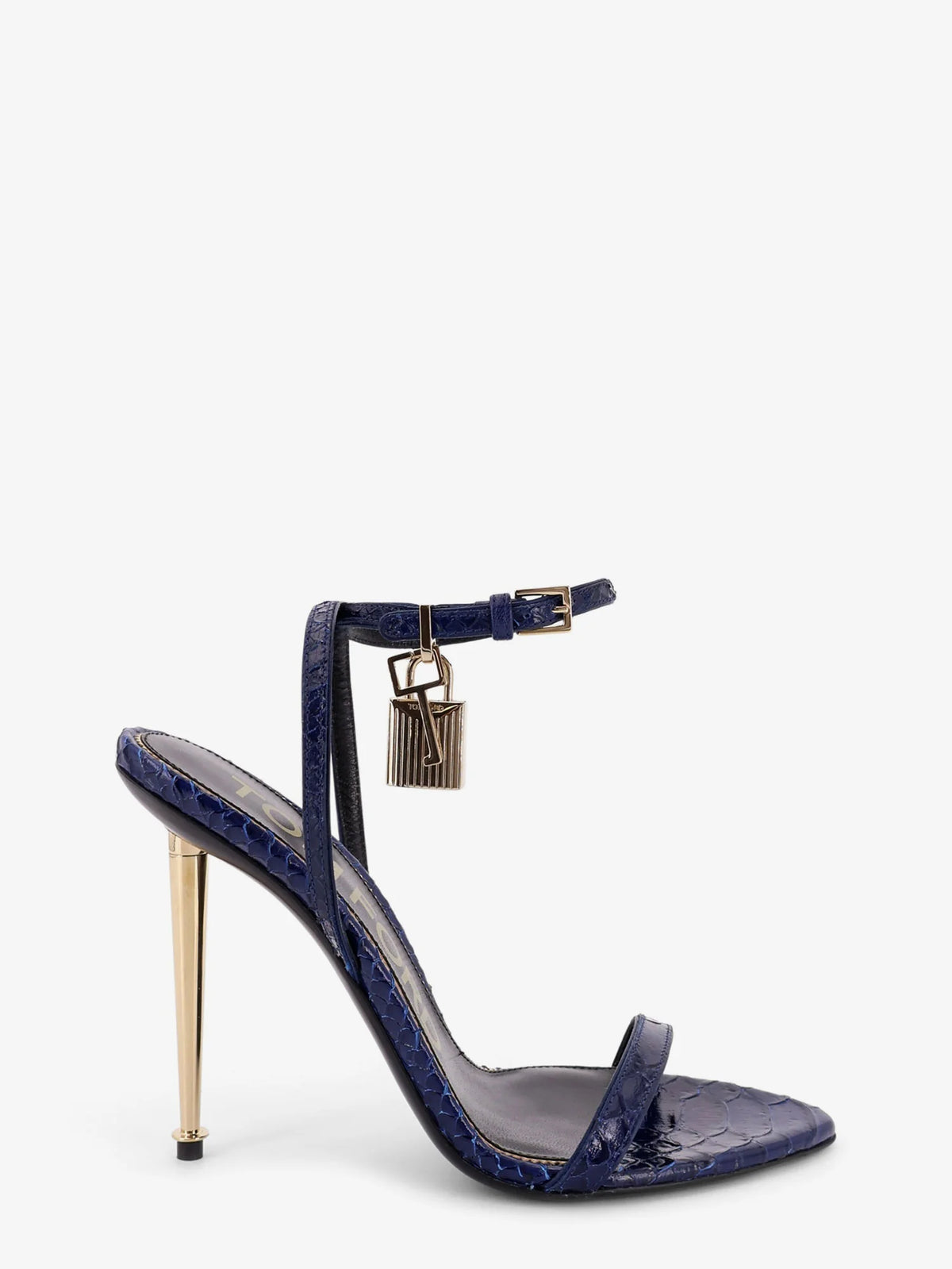 Leather sandals with metal Padlock detail