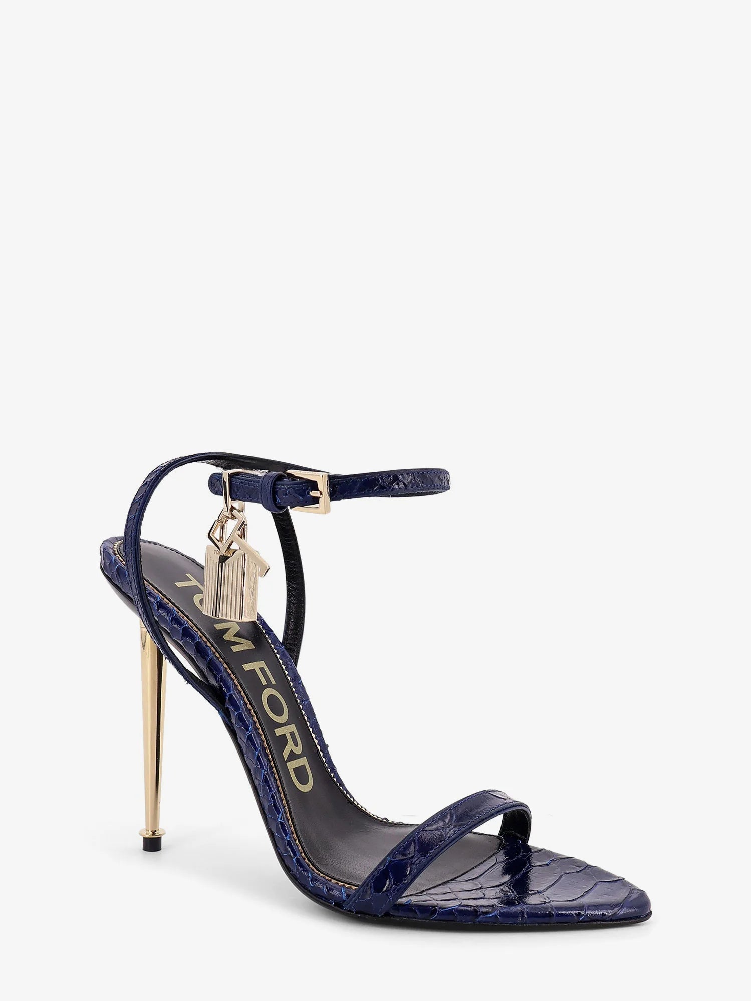 Leather sandals with metal Padlock detail