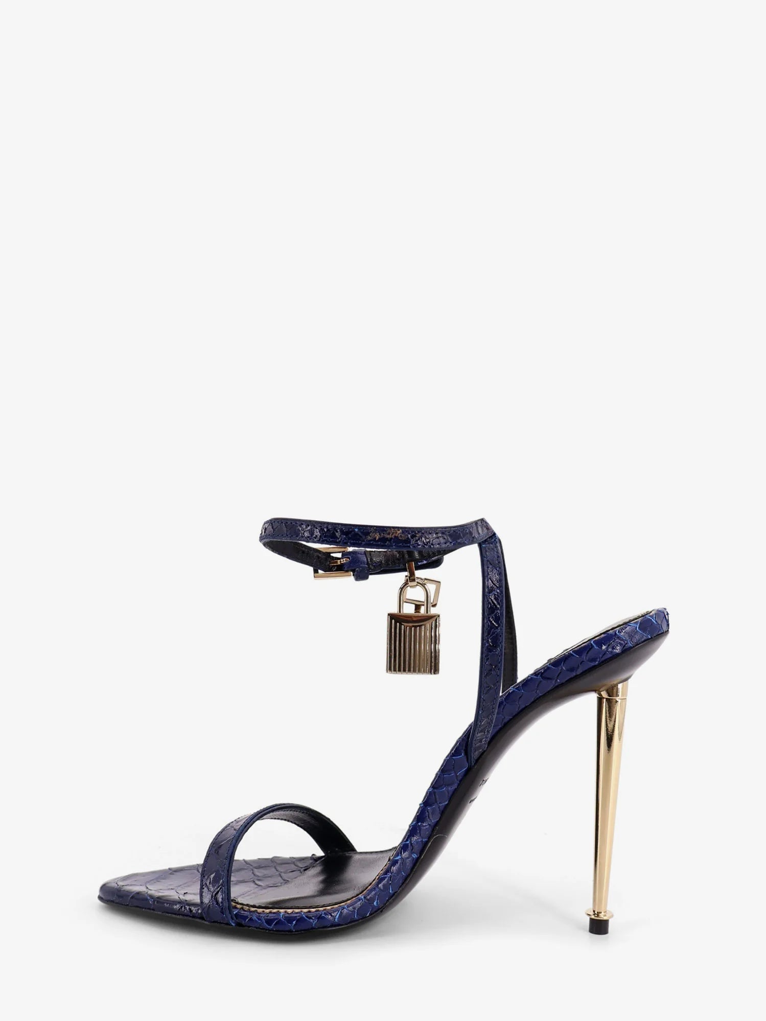 Leather sandals with metal Padlock detail
