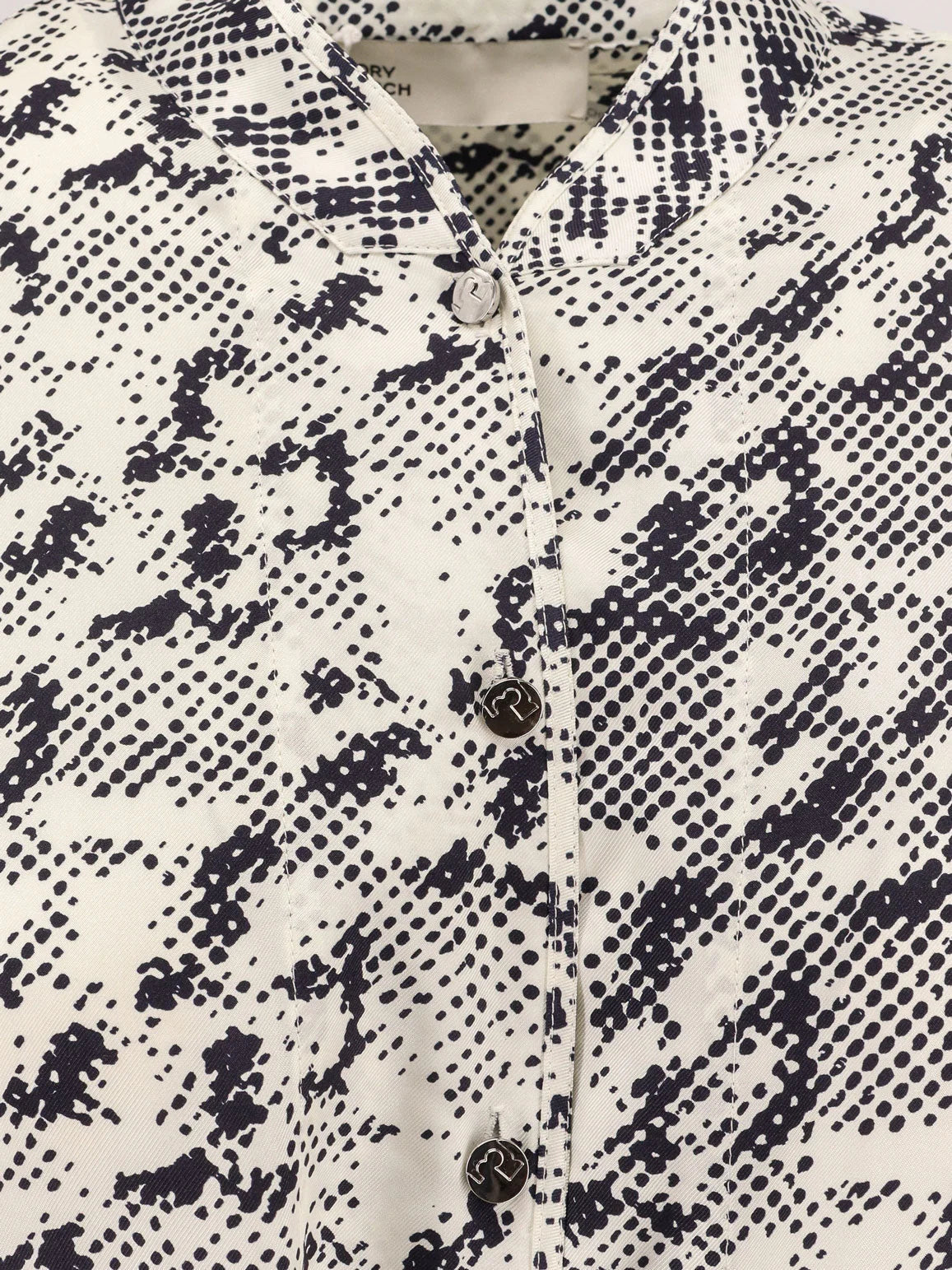 Silk dress with pixelated logo print