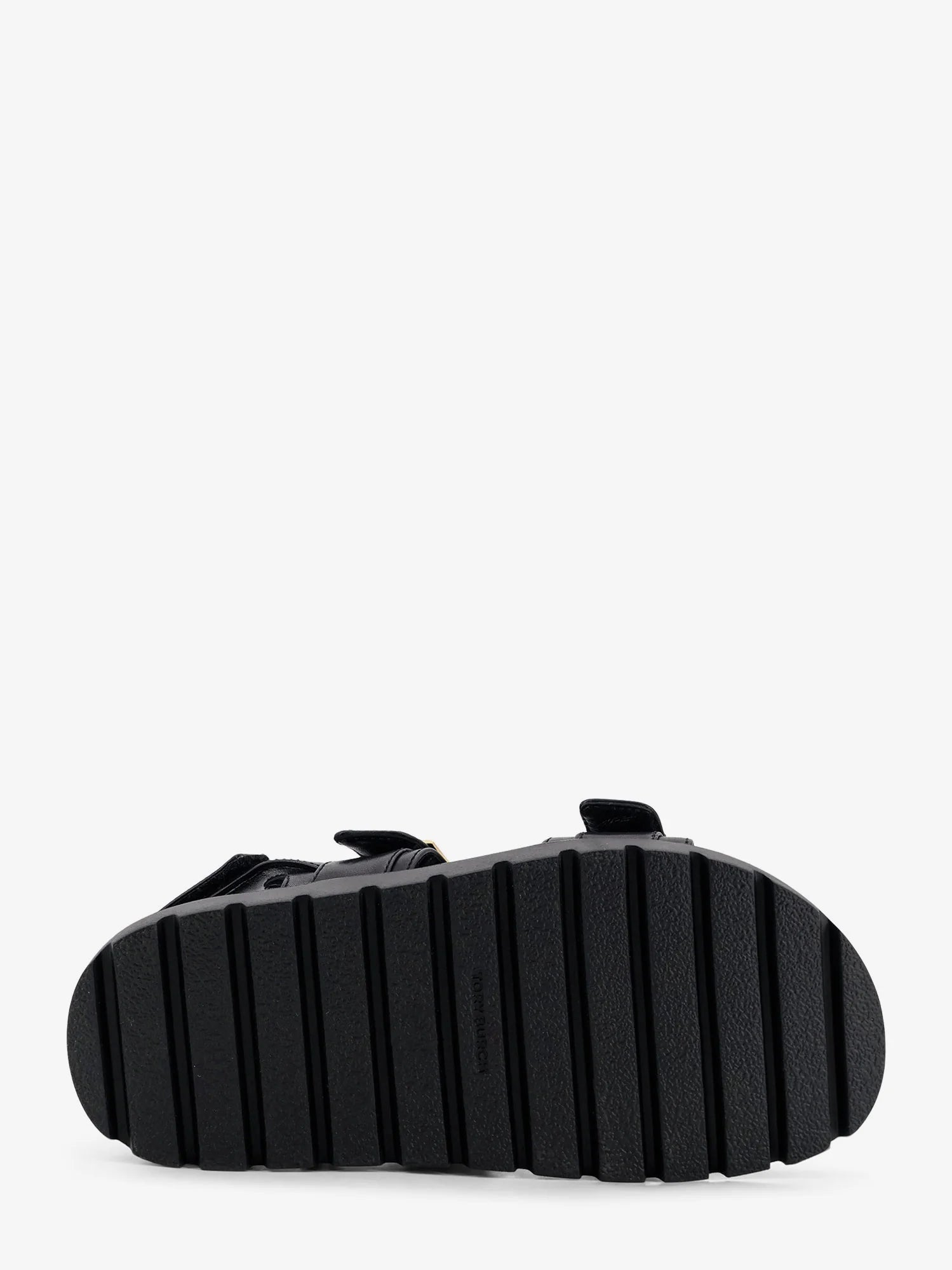 Mellow leather sandals with metal logo on the side