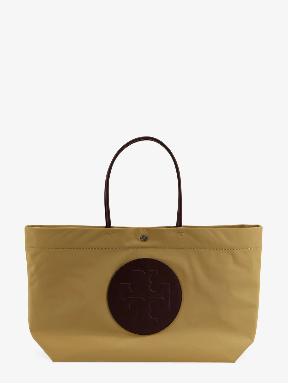 Ella Twist nylon shoulder bag with maxi front logo patch