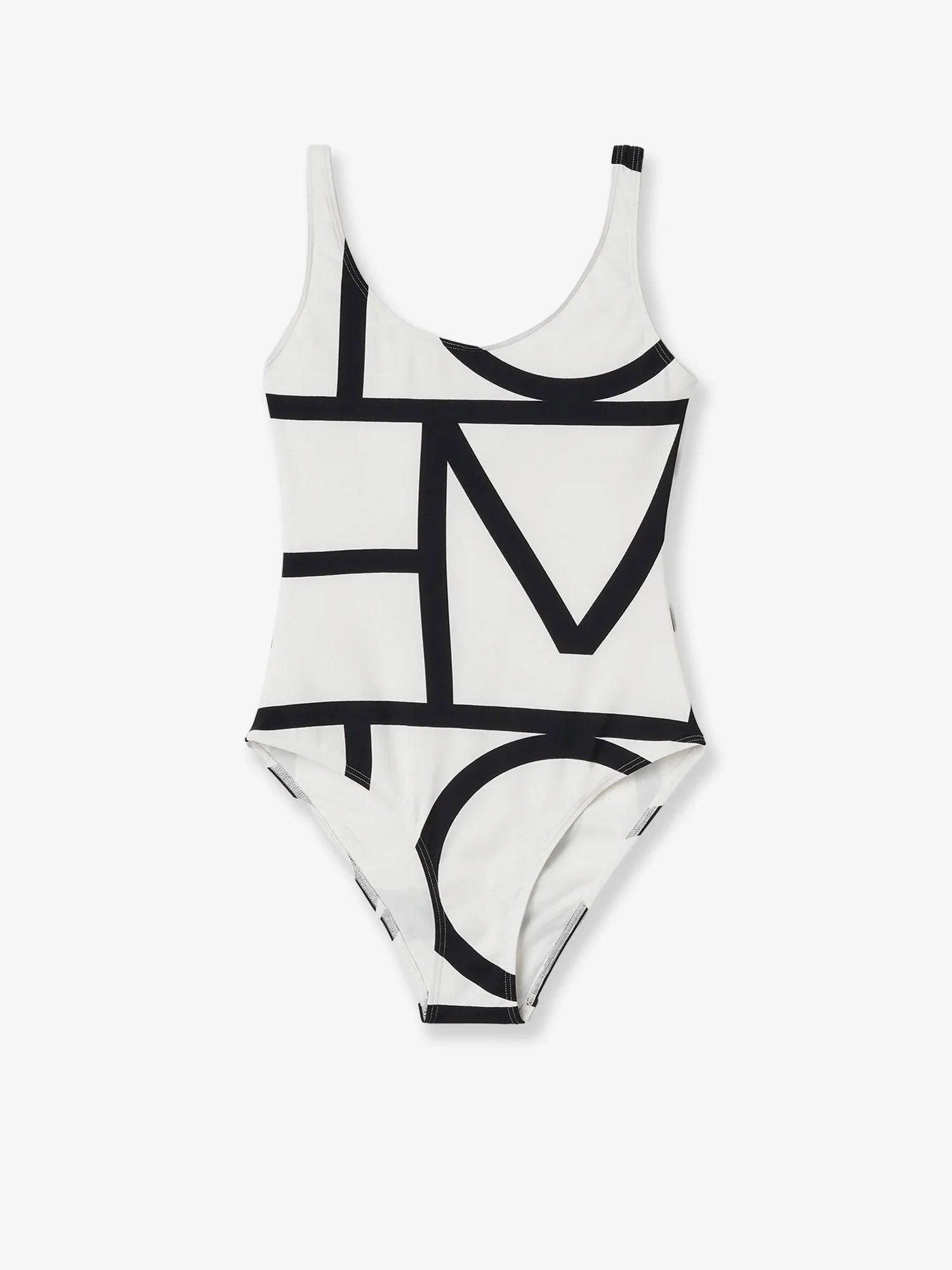 One-piece swimsuit with Monogram print