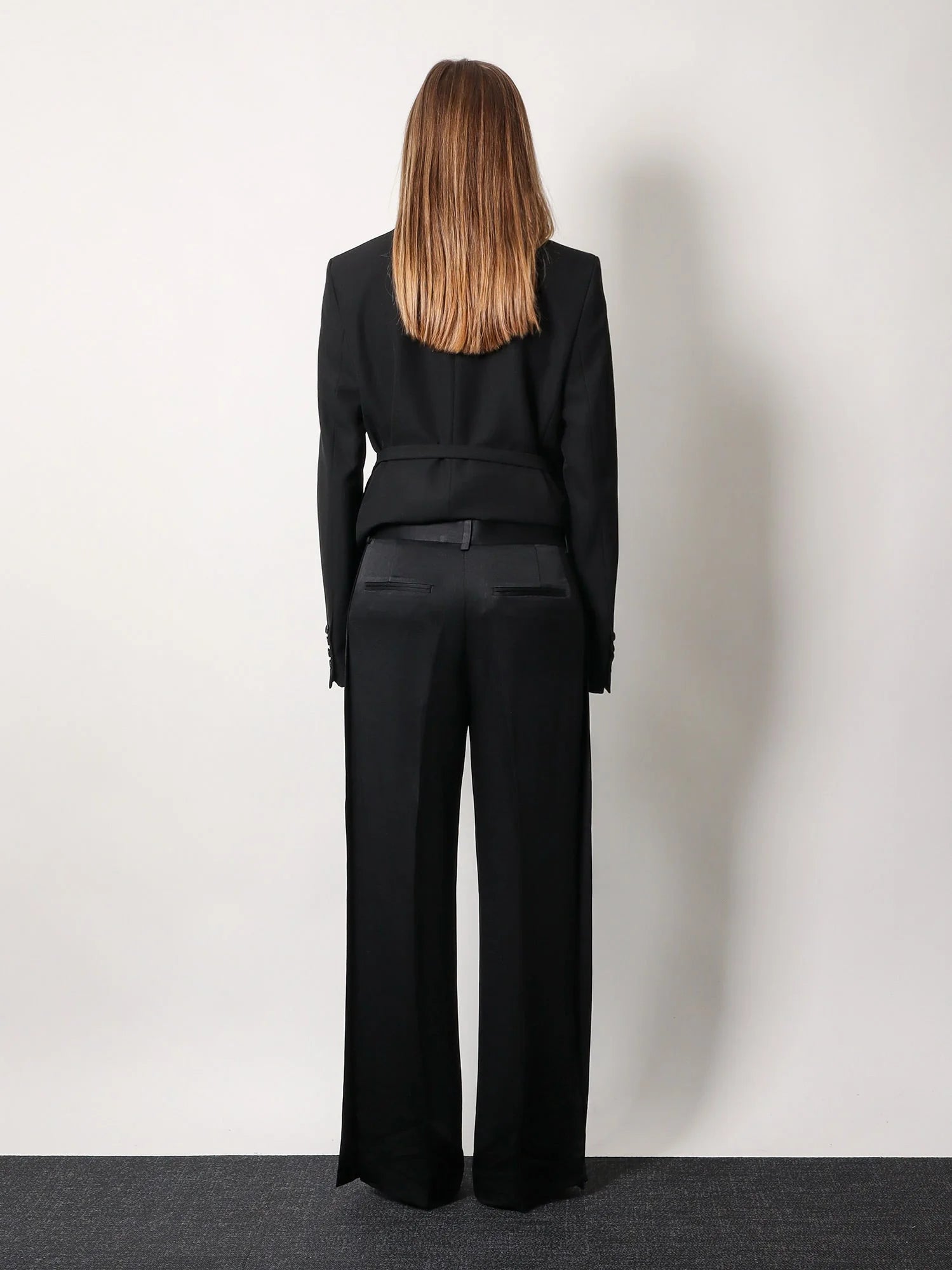 Viscose blend trouser with slits
