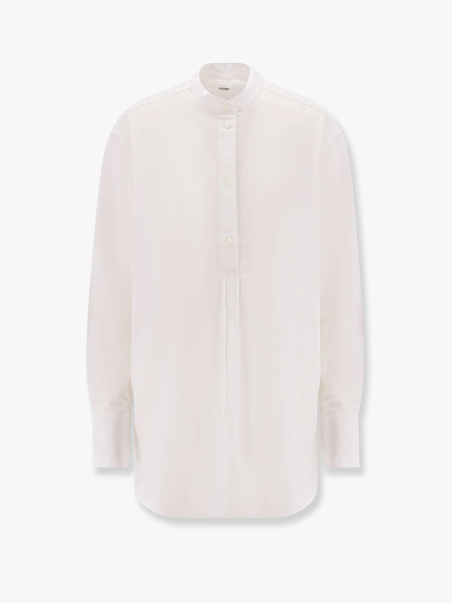 Stand collar organic cotton shirt