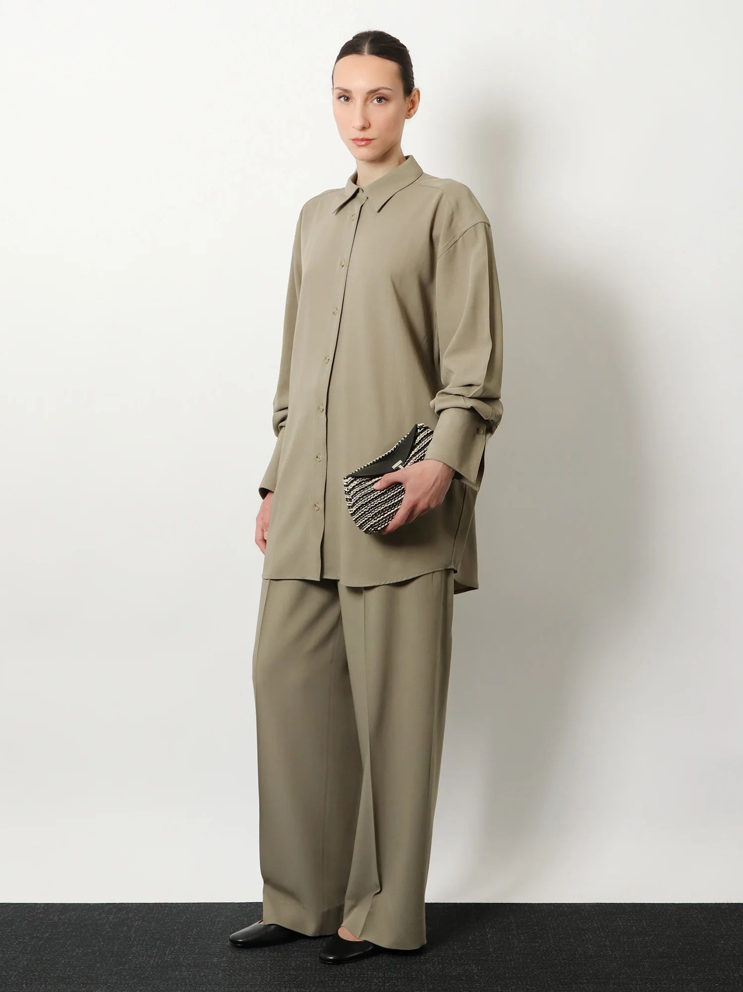 Viscose and wool shirt