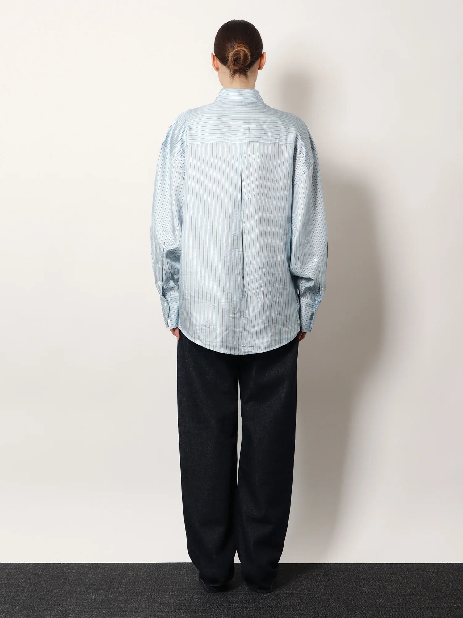 Oversized striped silk shirt