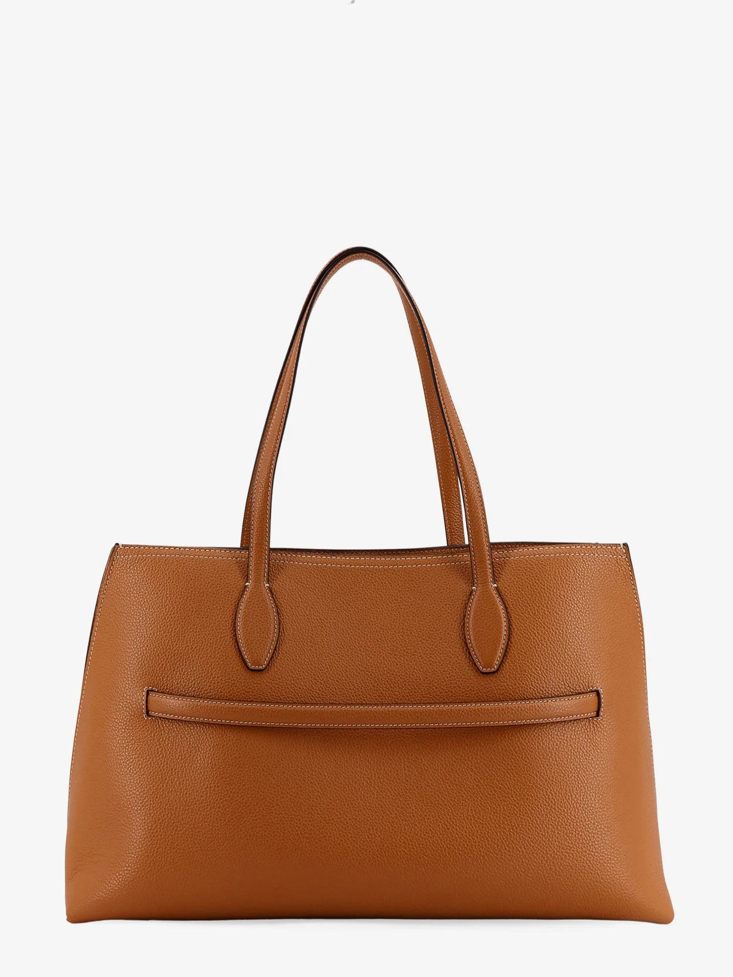 Leather shoulder bag with lettering logo on the front