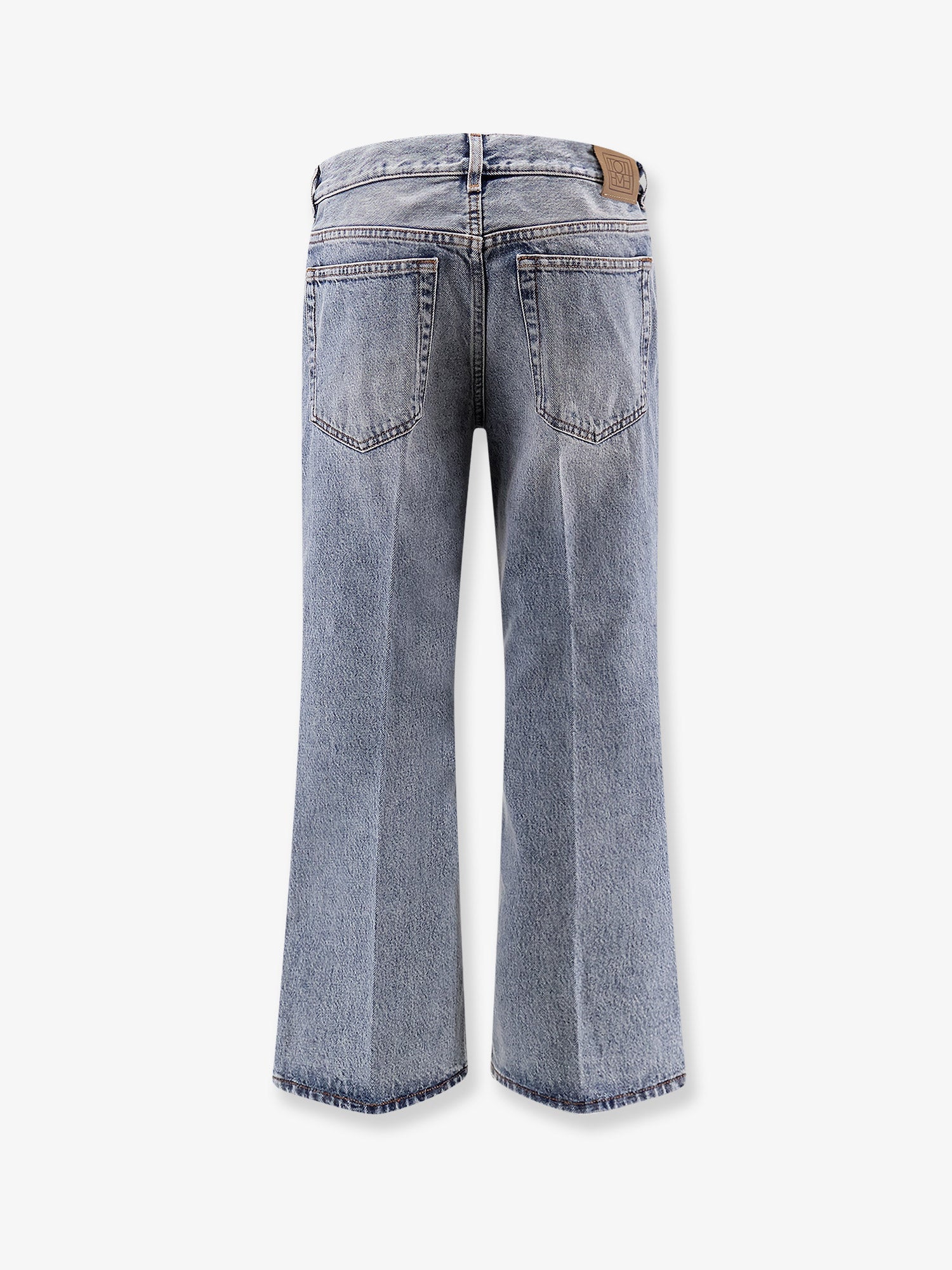 White denim trousers with flared bottom