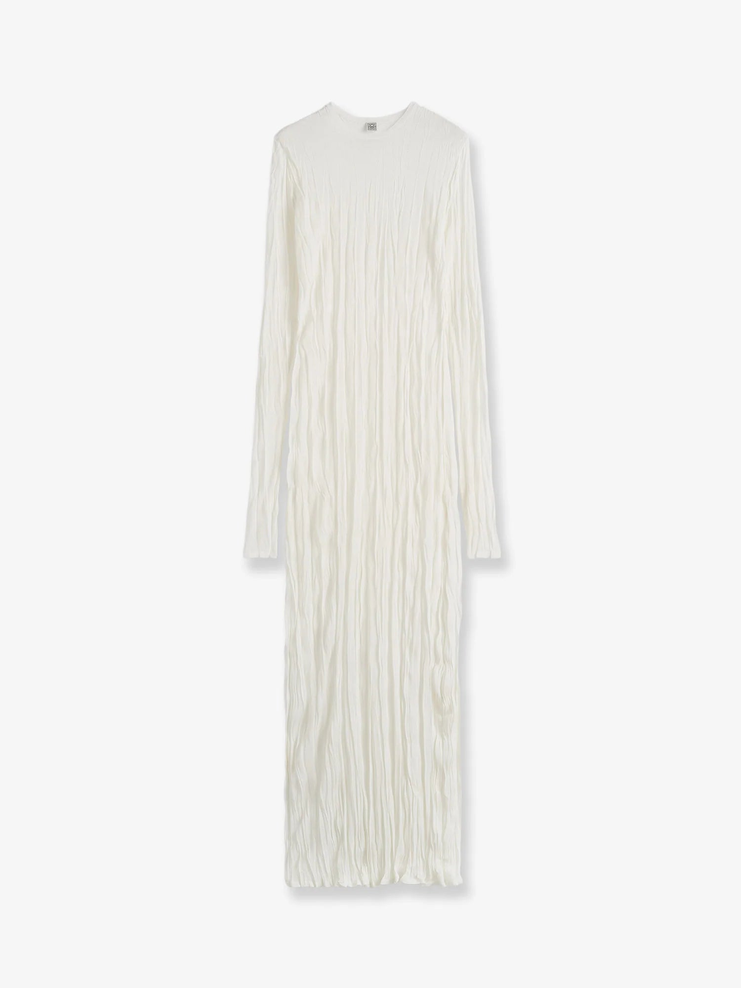Crinkled viscose and recycled material dress
