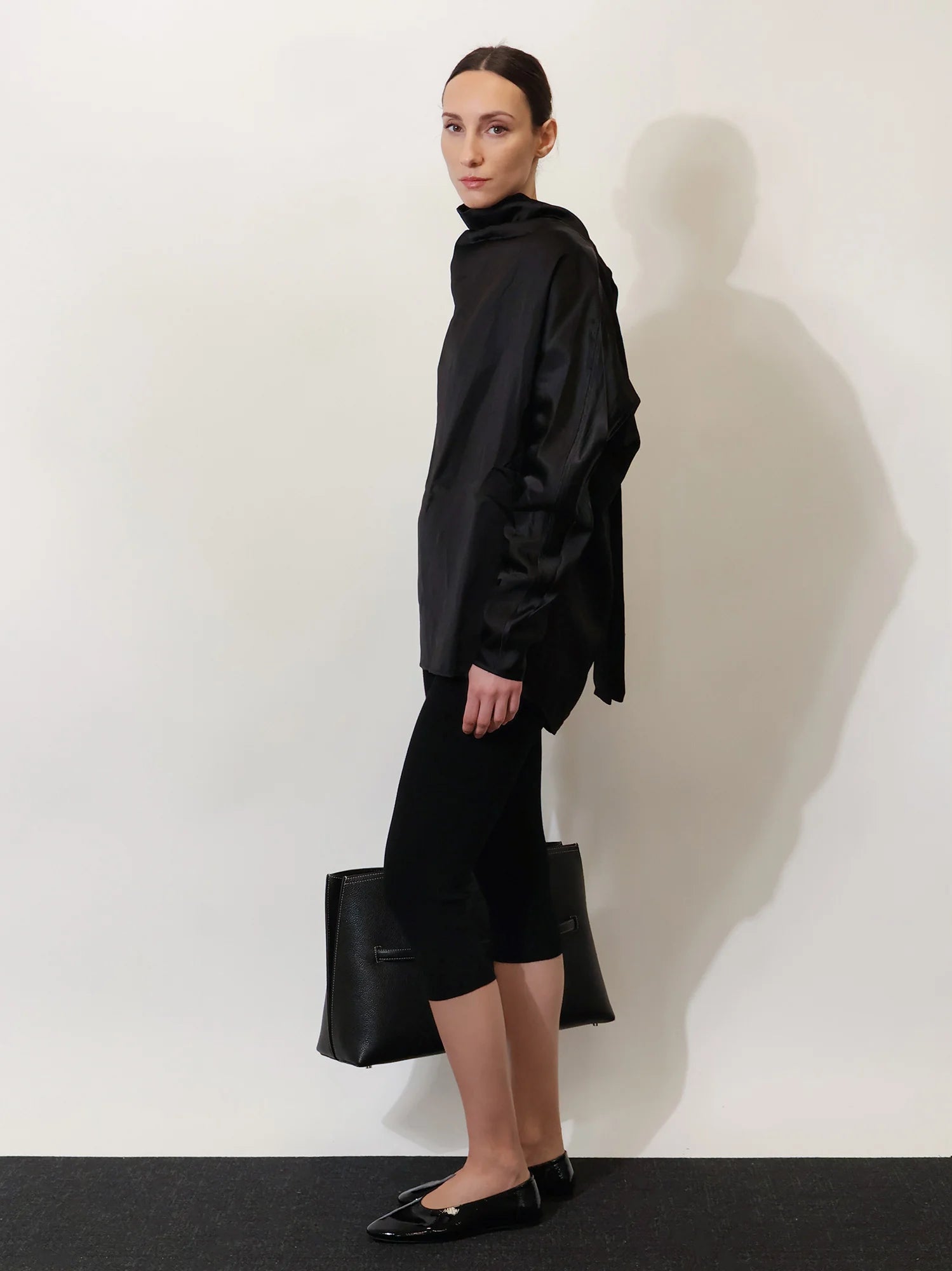 Cowl Neck viscose and linen shirt