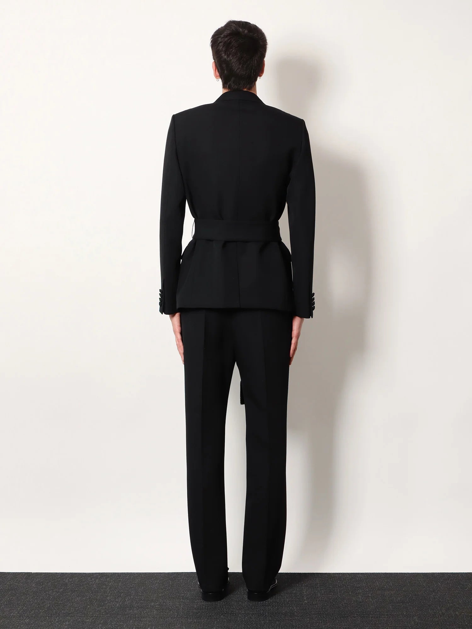Virgin wool blazer with belt