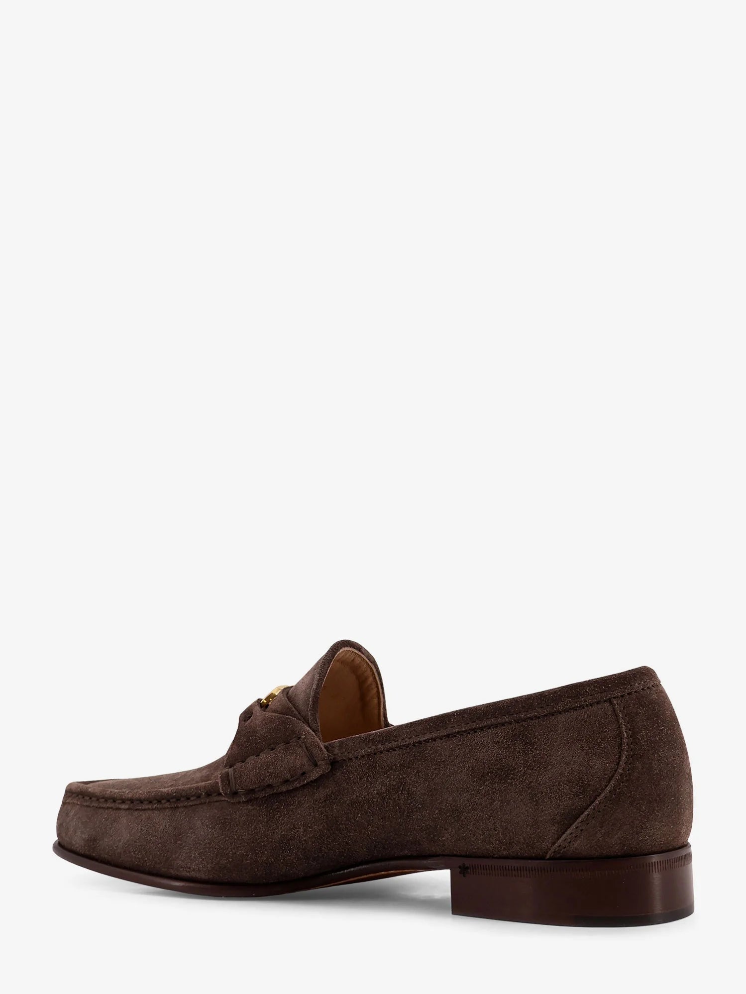 Suede loafers with metal VLogo Signature