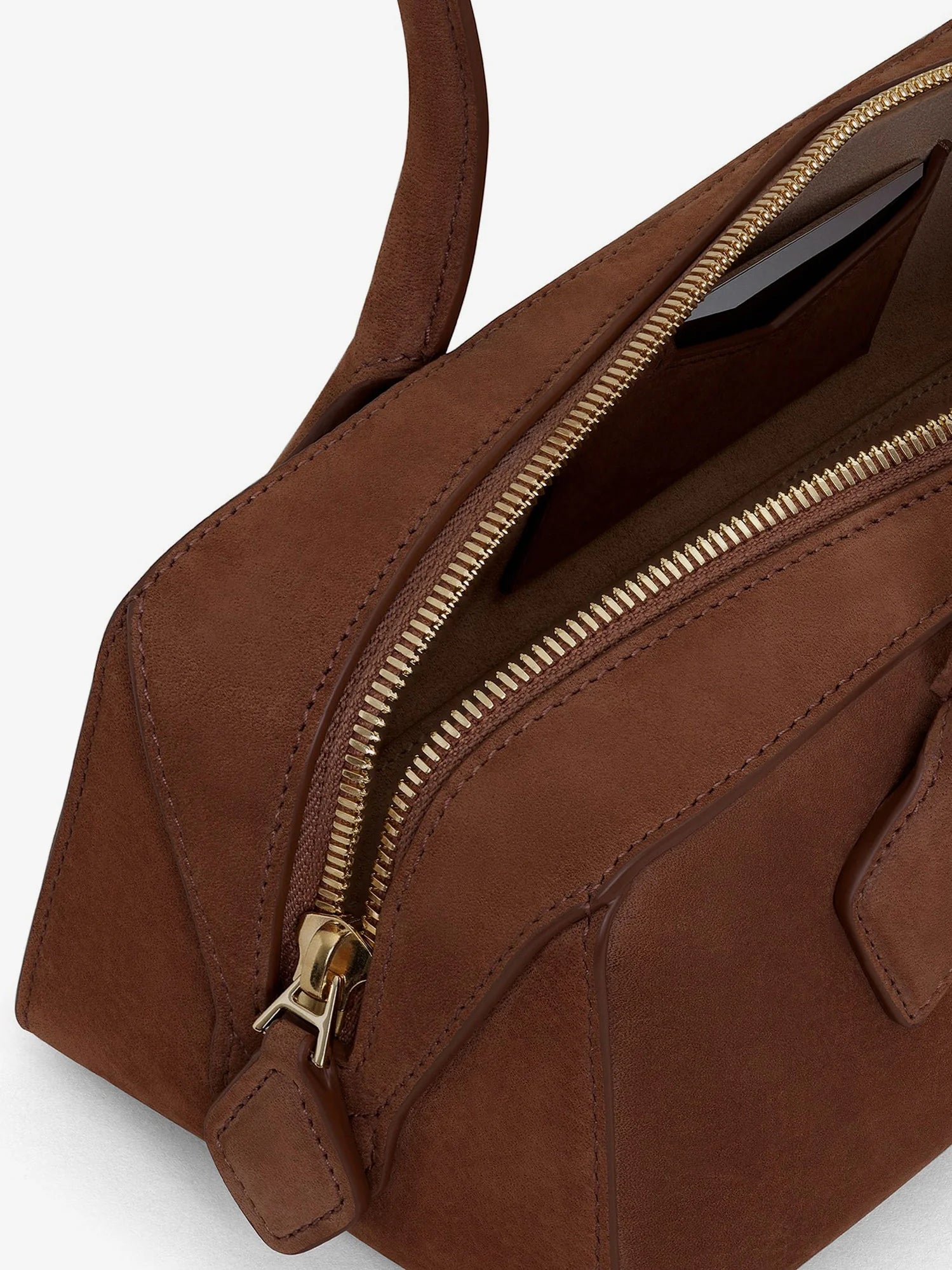 Teckel Medium suede shoulder bag