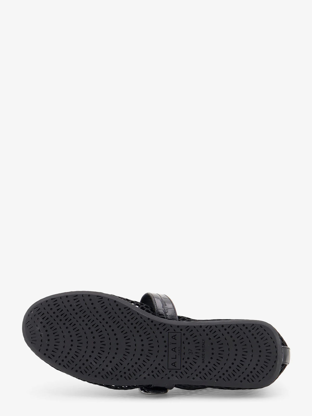 Flat leather ballerinas with crocodile effect